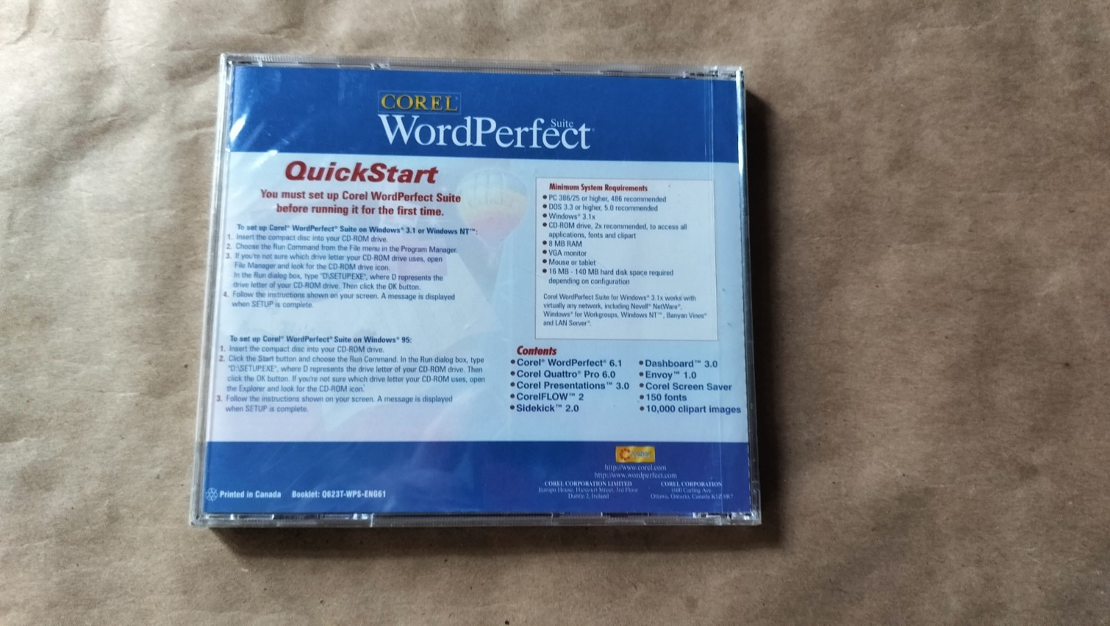 Corel WordPerfect Suite 6 PC CD-ROM 1996 Quattro Pro 6
