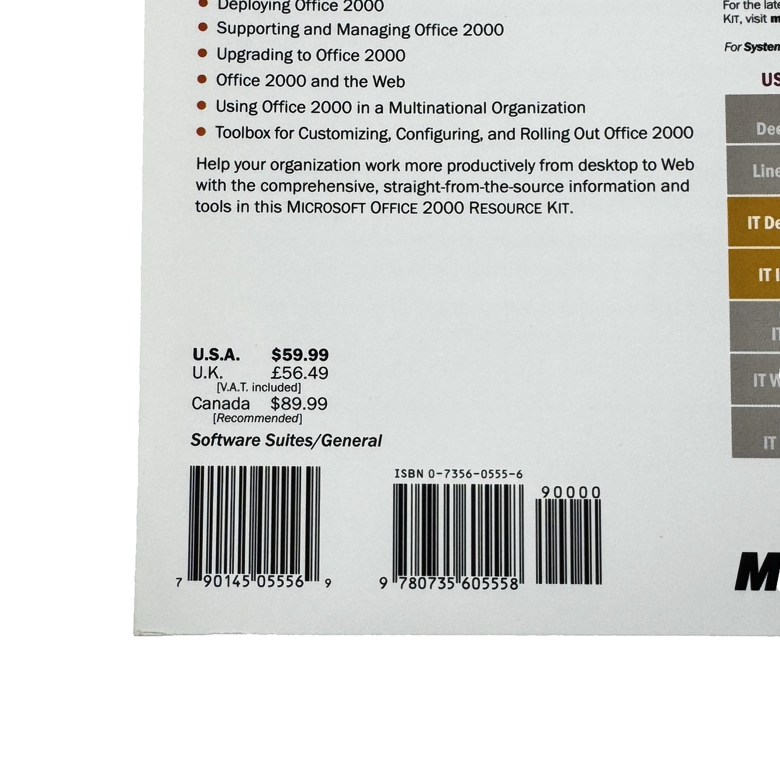 VINTAGE Microsoft Office 2000 Resource Kit With CD, *NEW*