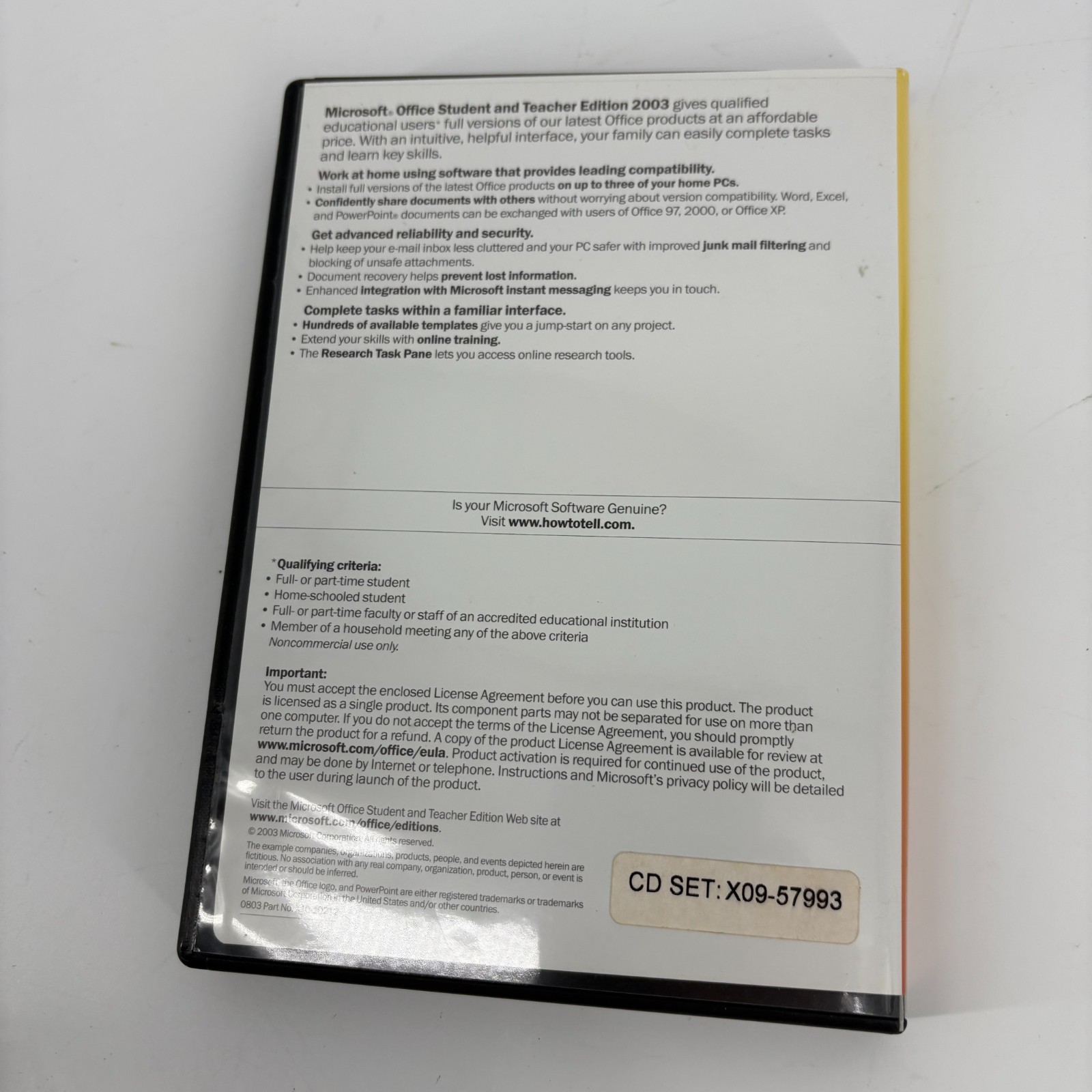 Microsoft Office Student and Teacher Edition 2003 for Windows