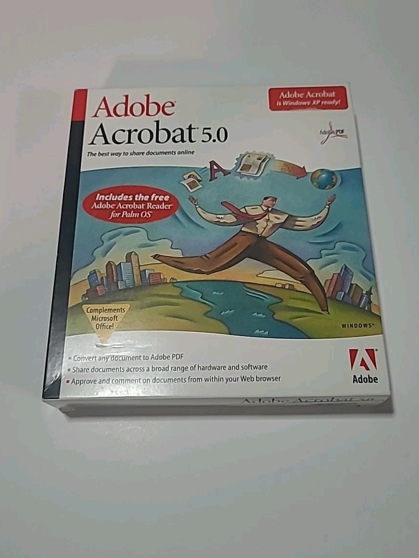Adobe Acrobat 5.0 Boxed PC Box for Windows PDF XP