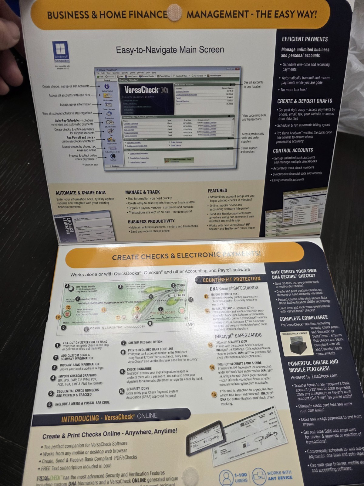 VersaCheck X1 Gold 2024 – Finance and Check Creation Software-Sealed