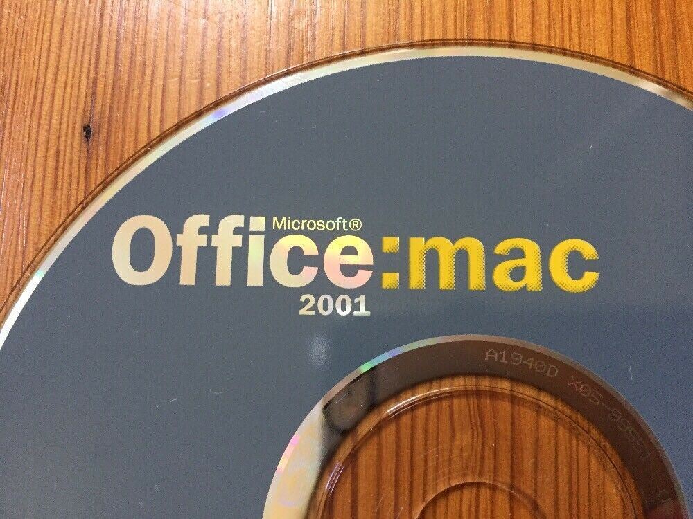 Vintage 2001 MS Office Suite For Mac Macintosh Software Installation CD Disc