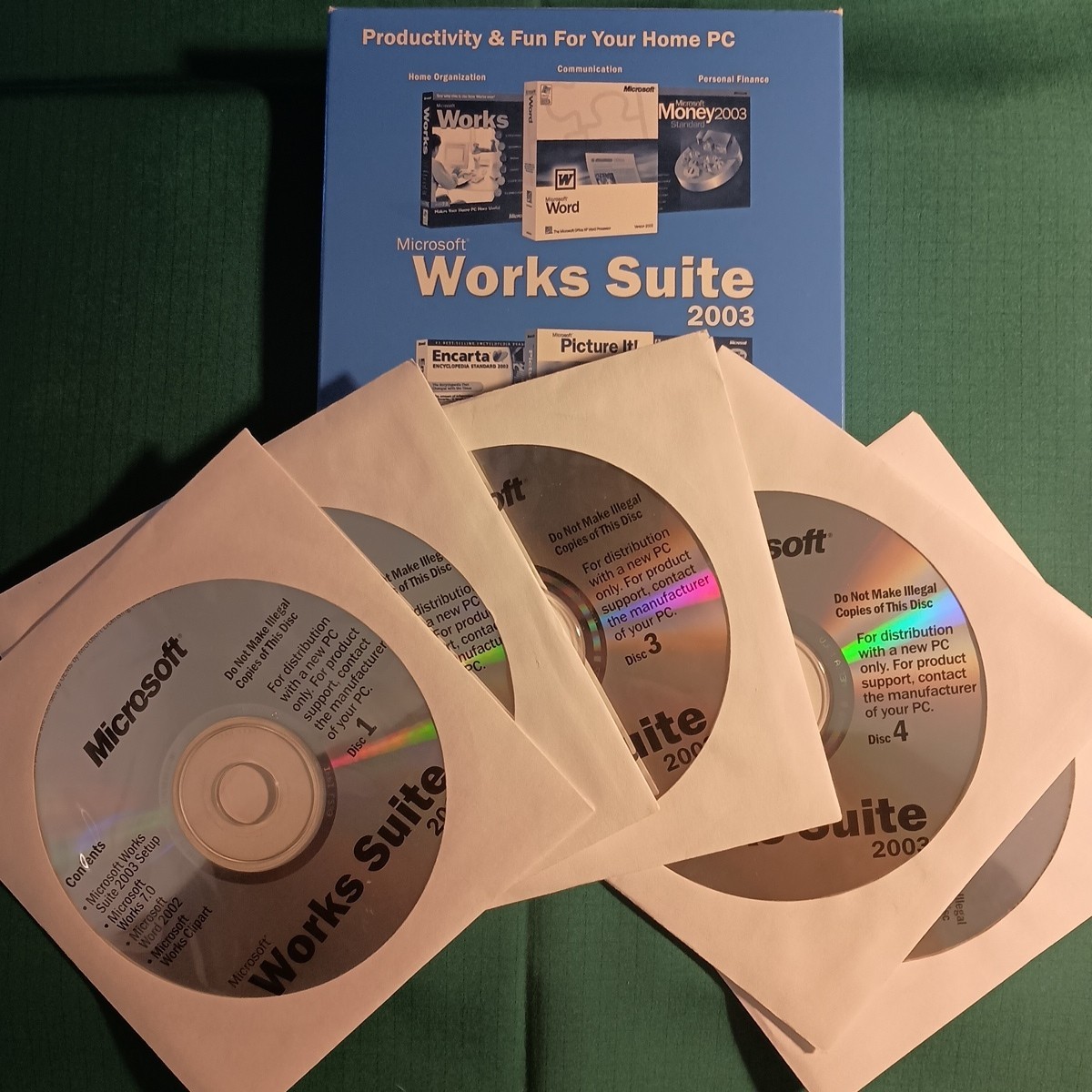 Microsoft Works Suite 2003 Software With Product Key 5 Discs