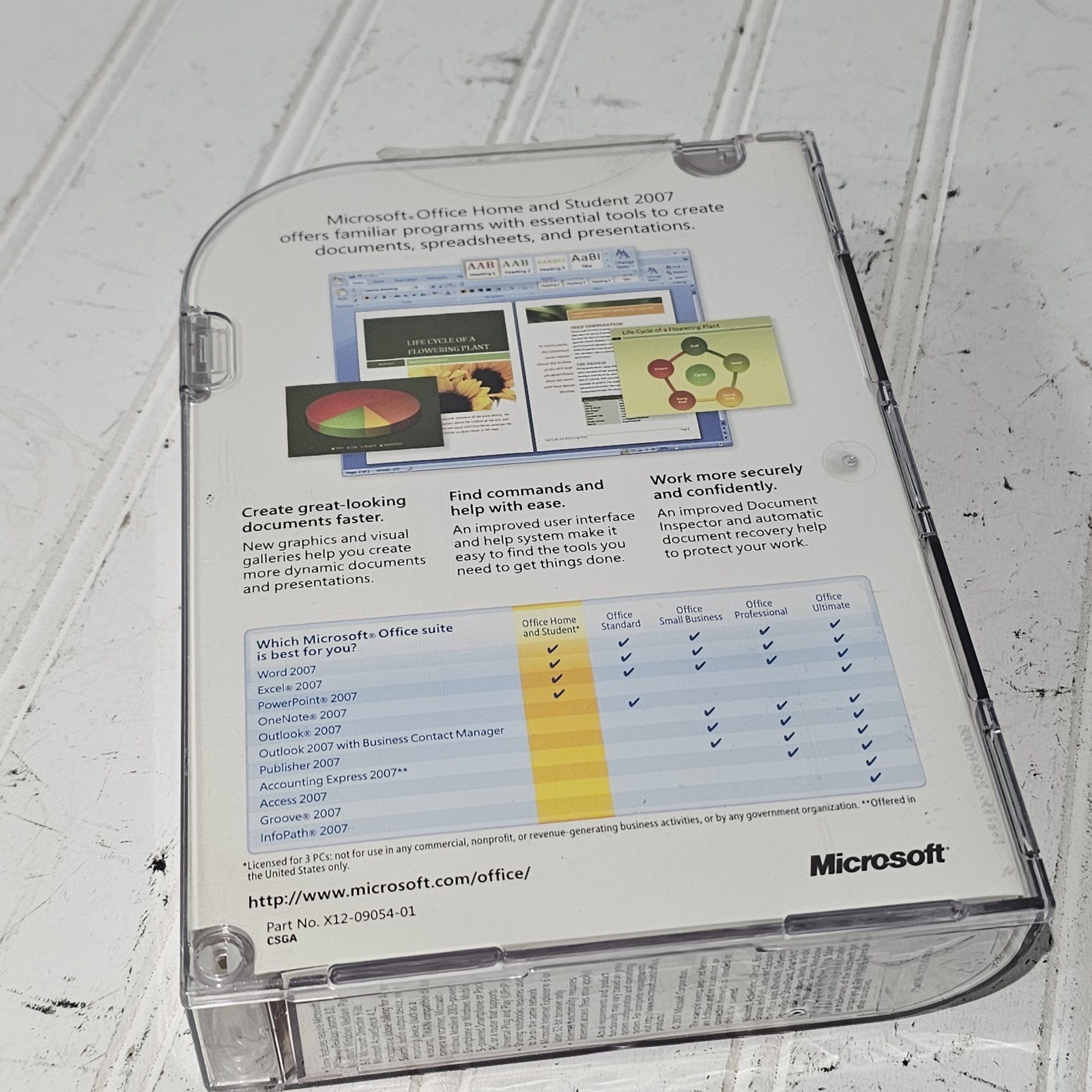 Vintage MS Office 2007 Home and Student +Product Key Excel Word PowerPoint +Case