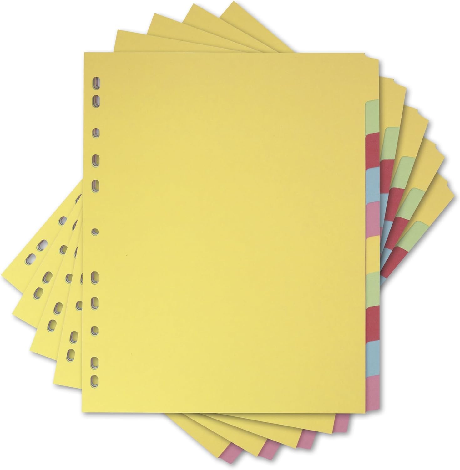 Elba A4+ (Extra Wide), 10 Part Card File Dividers, Assorted, 5 Packs of 10