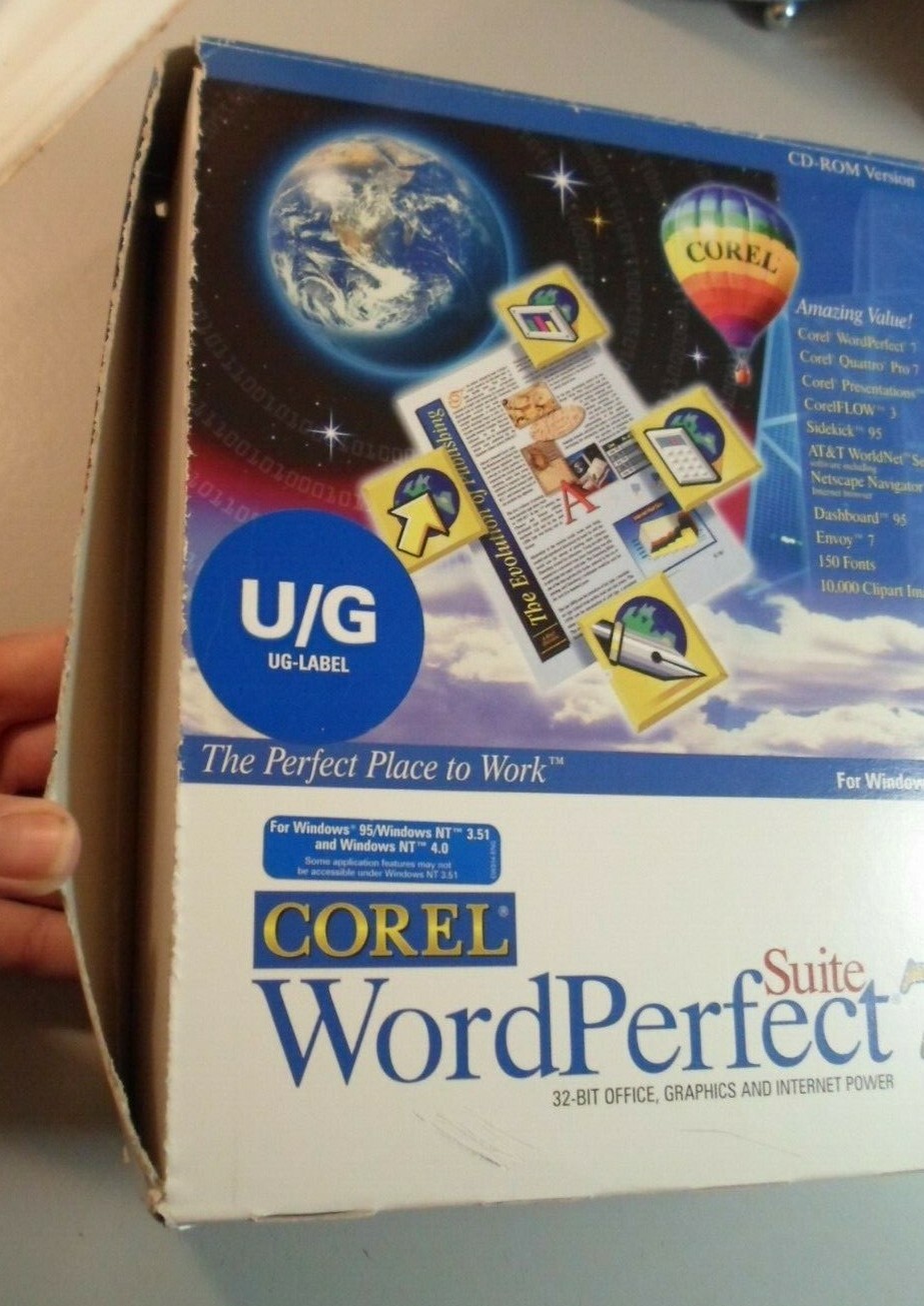 Vintage Corel WordPerfect Suite 7 Windows 95 CD-ROM Books Advertisements