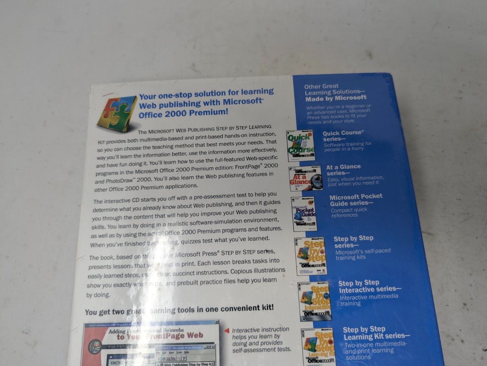 WEB PUBLISHING STEP BY STEP LEARNING KIT By Microsoft Press 2000 (238)