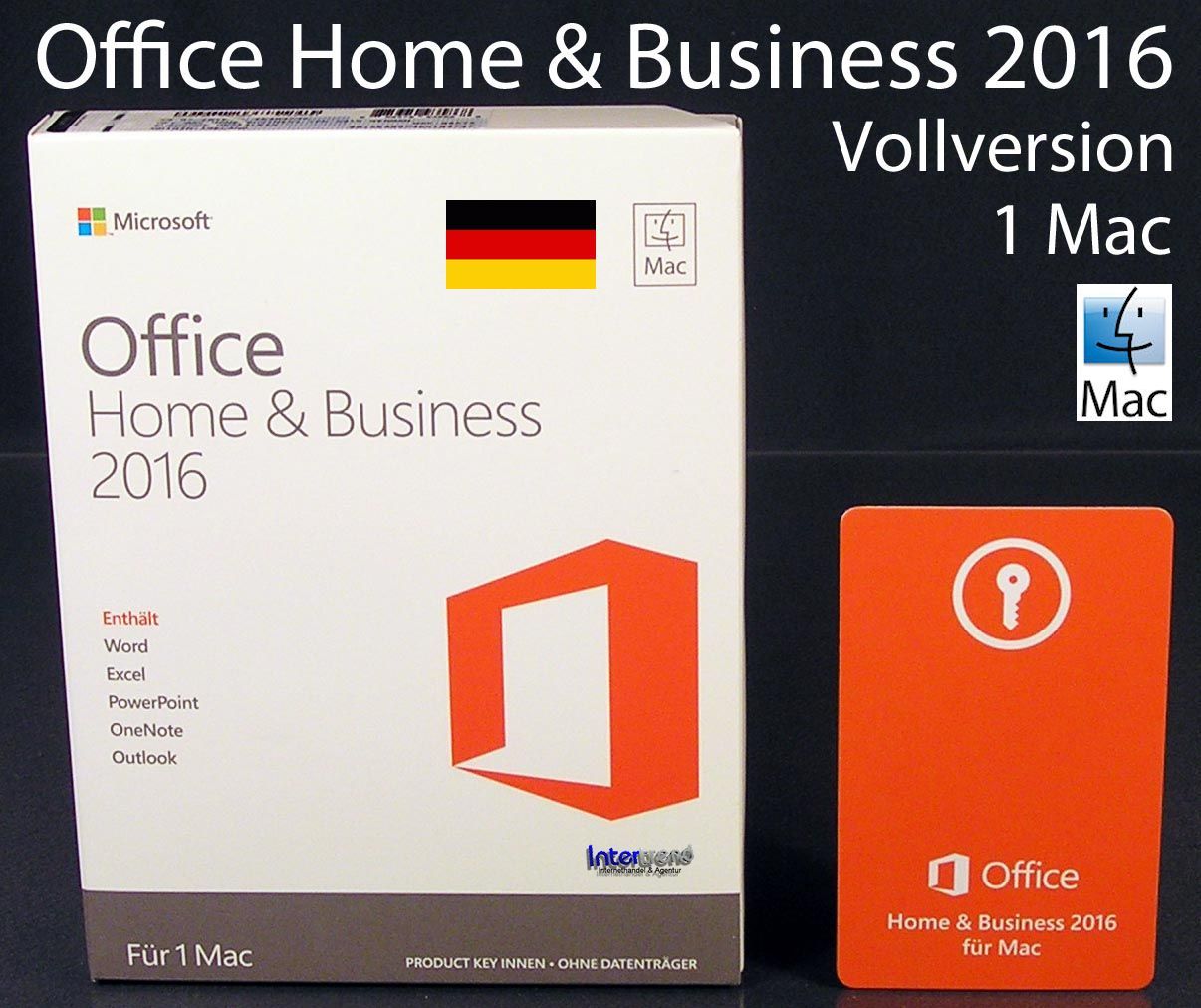 Microsoft Office Home & Business 2016 Vollversion Box 1 Mac Deutsch OVP NEU