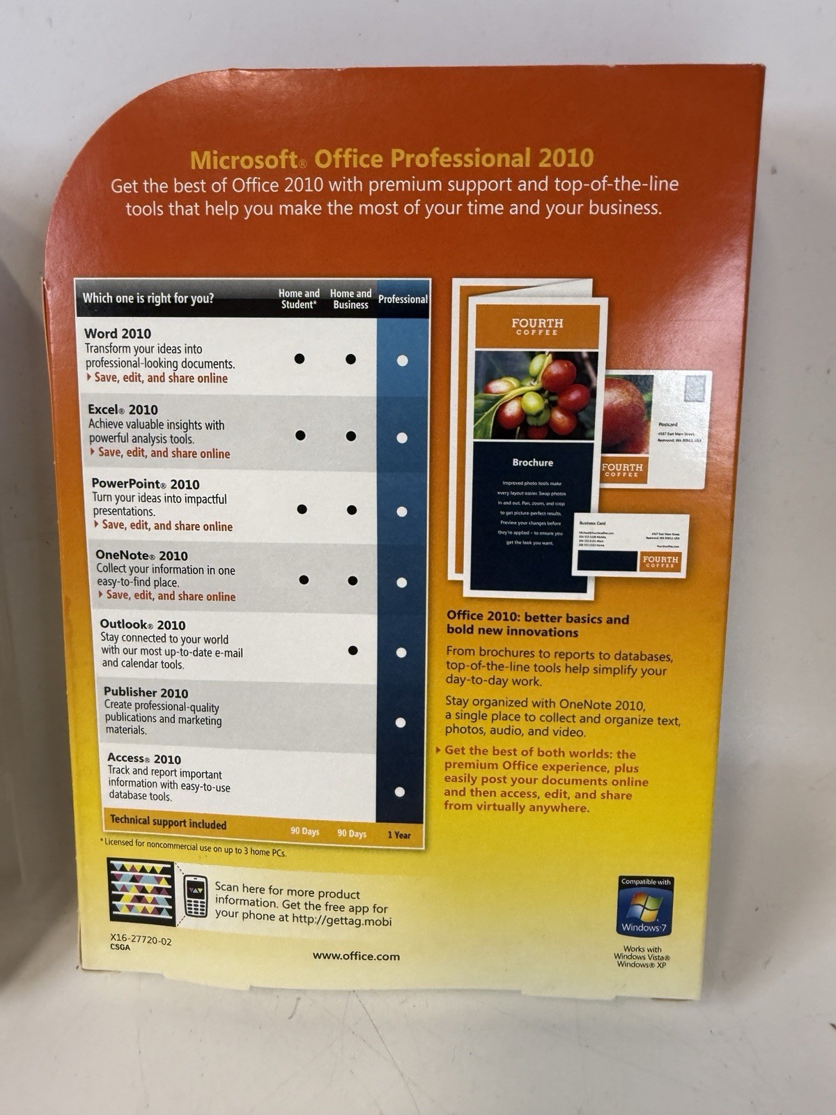 Microsoft Office Professional 2010 DVD • Complete Retail Box • Product Key Inc