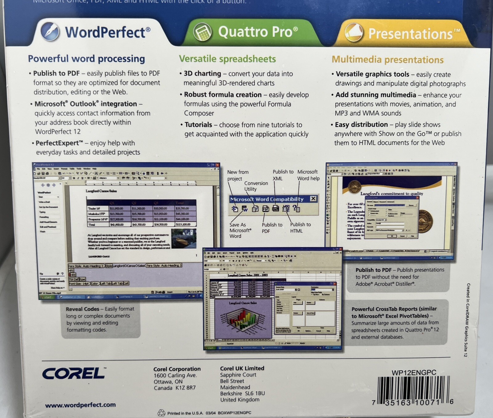 Corel WordPerfect Office 12 [Brand New – Sealed] 735163100716 – New & Enhanced