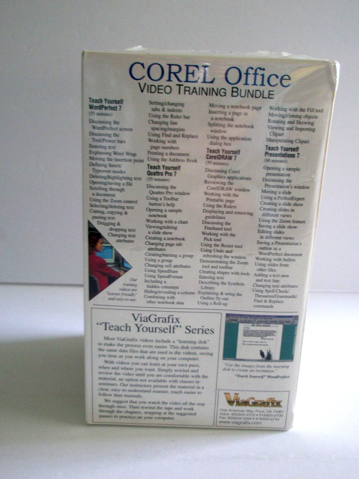 Viagrafix Corel Office Training VHS Quattro Pro Draw WordPerfect Presentations