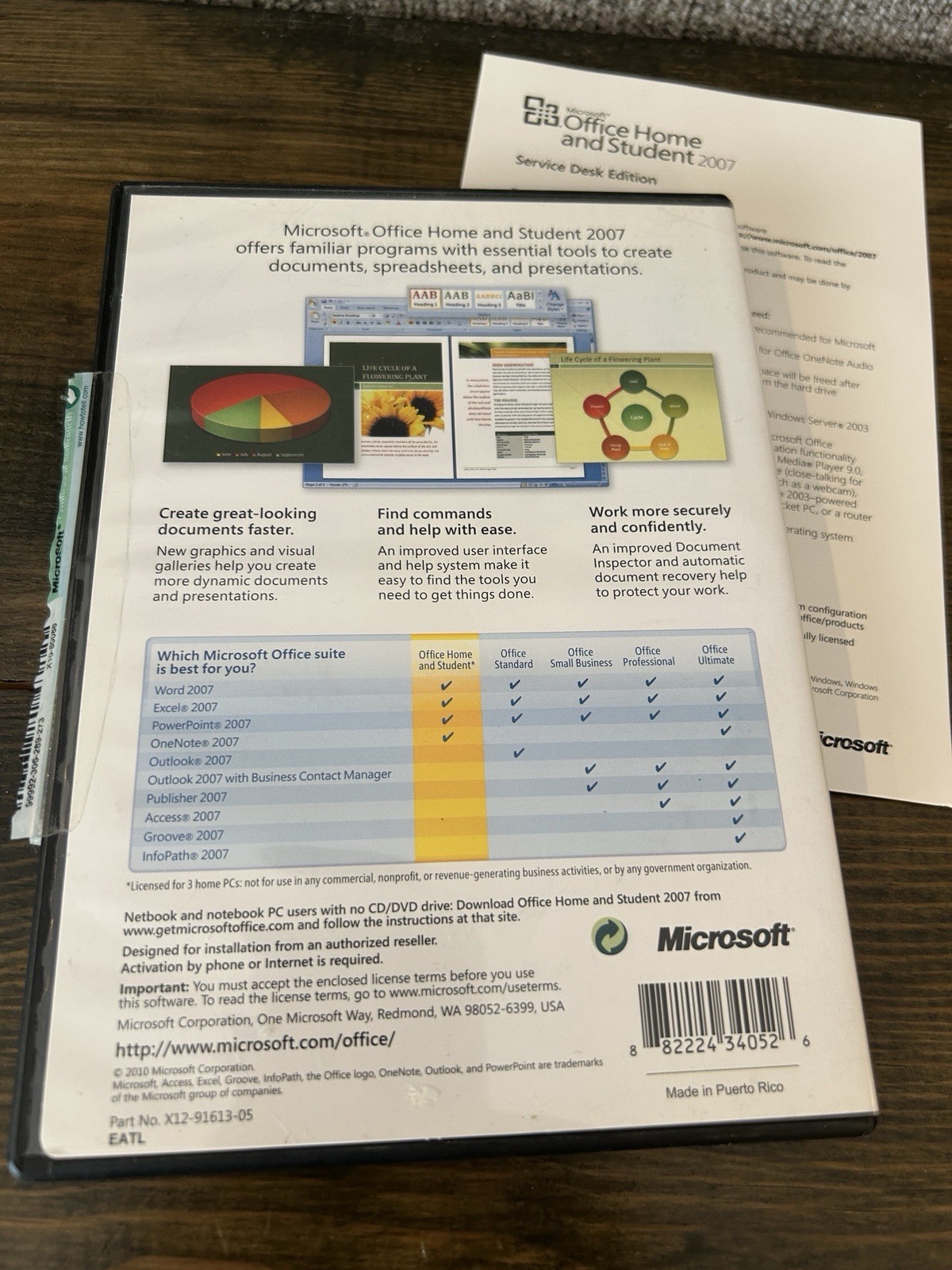 Microsoft Office Home and Student 2007 Service Desk Edition w/ Product Key