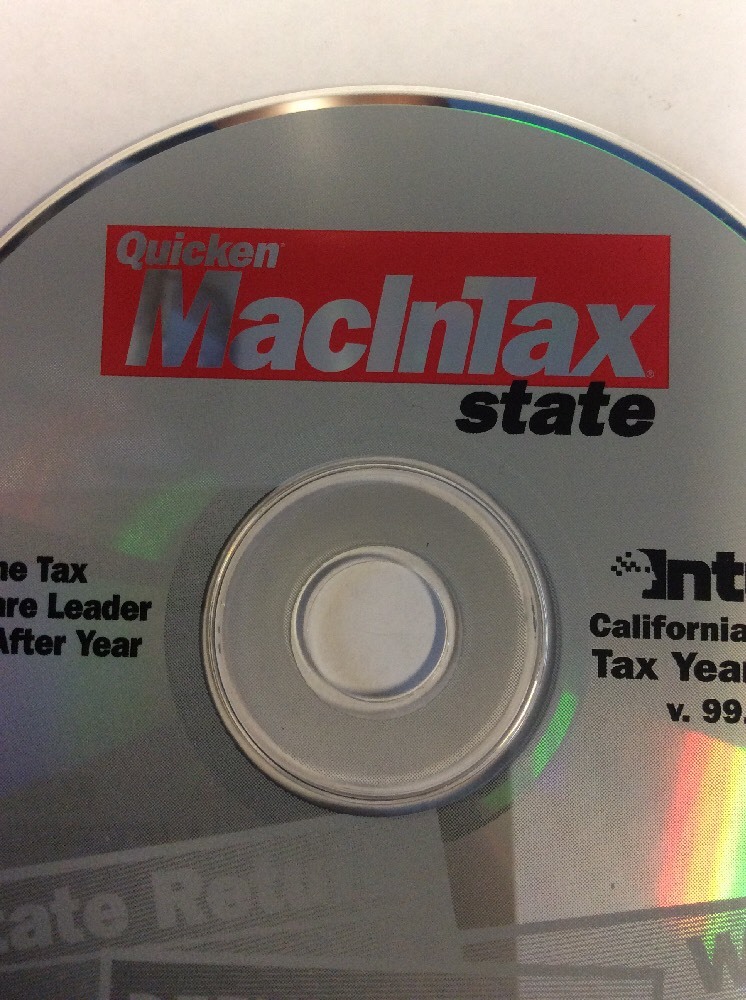 Intuit Quicken MacInTax State California Return Tax Year 1999 V99.00 Disk Only