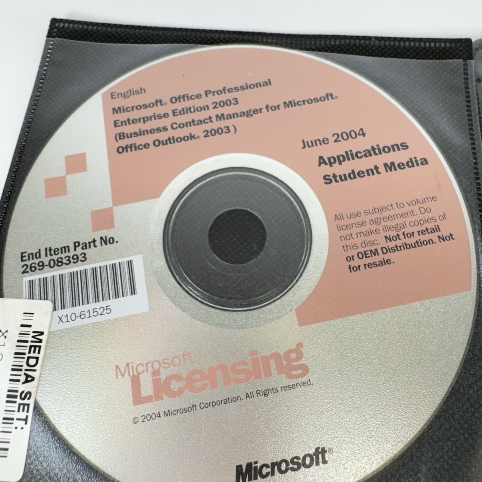 Microsoft Windows office applications student 2003 2002 discs lot no keys