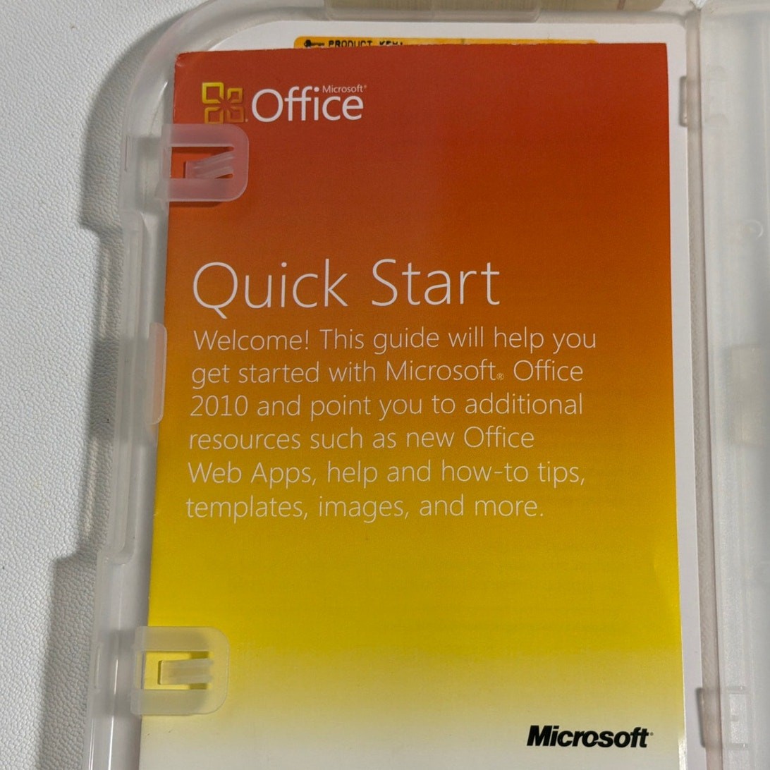 Microsoft Office 2010 Home and Student Edition with Product Key Manual & Case