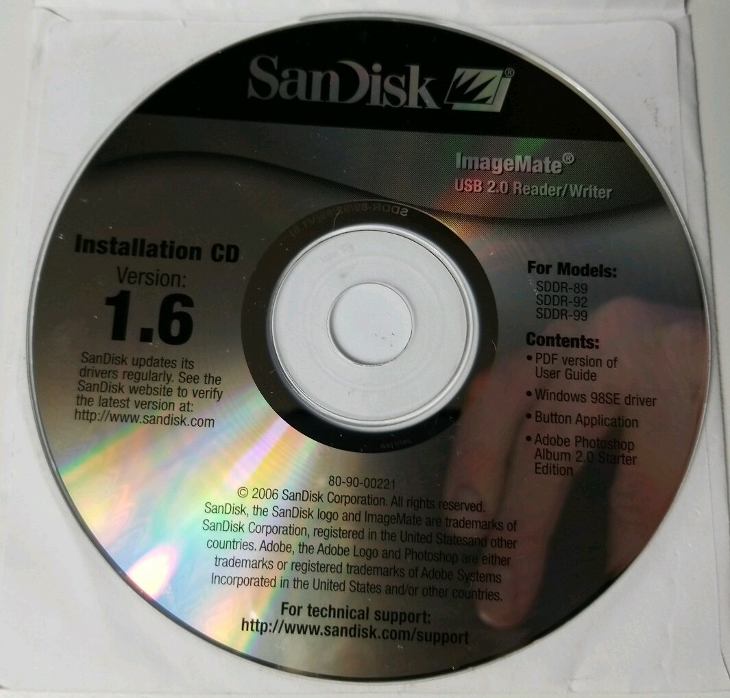 ImageMate USB 2.0 Reader Writer Ver 1.6 CD-ROM with Adobe Photoshop Album 2.0