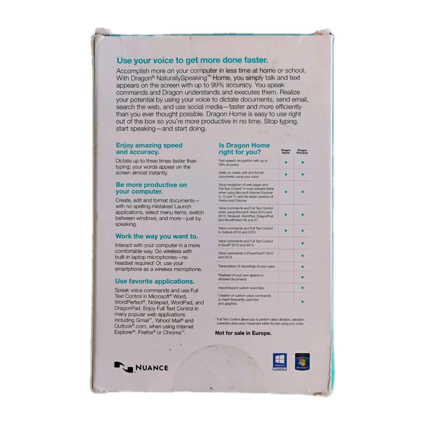 Nuance Dragon NaturallySpeaking Home 13 DVD Headset New Sealed DVD Retail Box 🎤