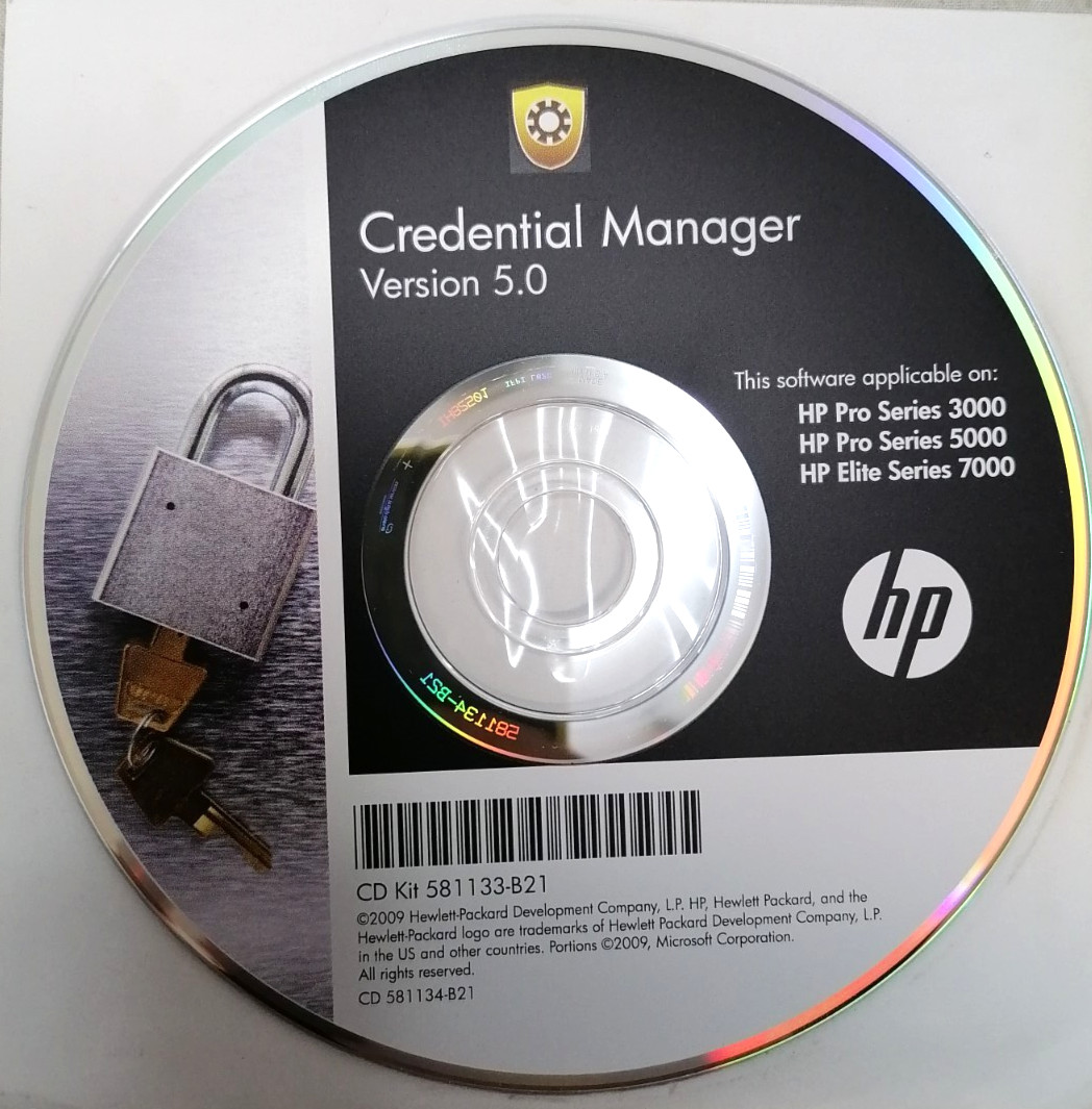 Credential Manager Version 5.0 For HP Pro/Elite Series CD Kit 581133-B21