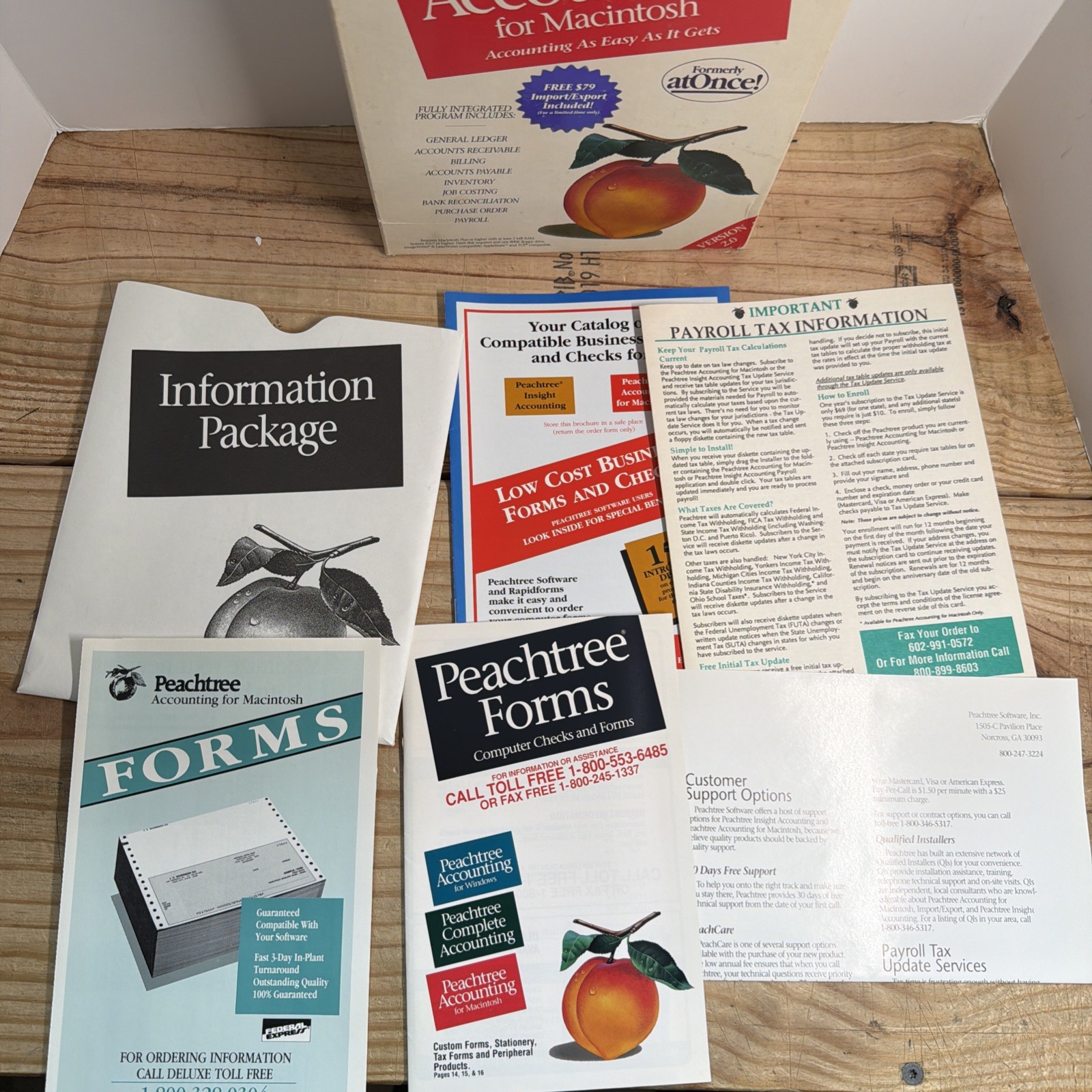 Peachtree Accounting For Macintosh 2.0 From 1993 Vintage