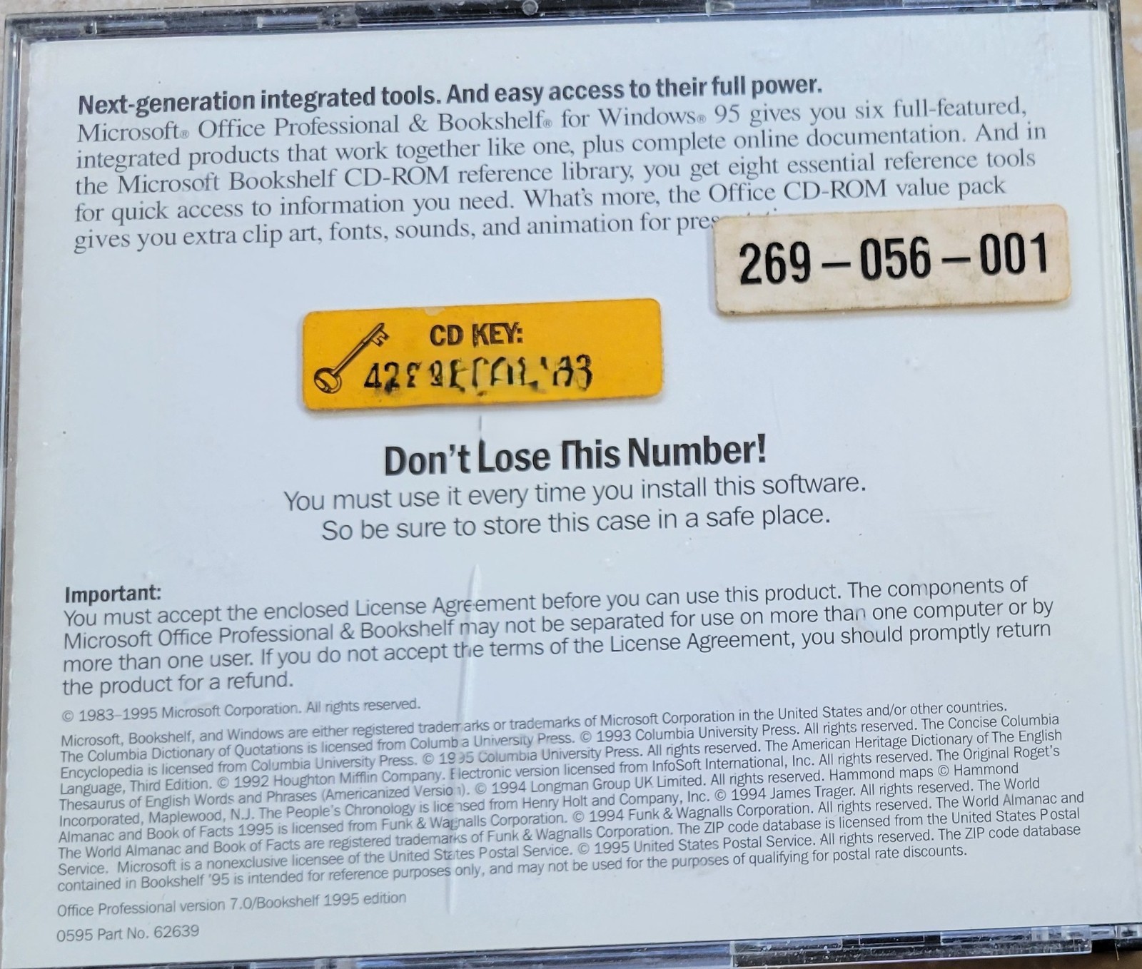 Vintage – Microsoft Office Professional & Bookshelf for Windows 95, 2 CDs, 1995