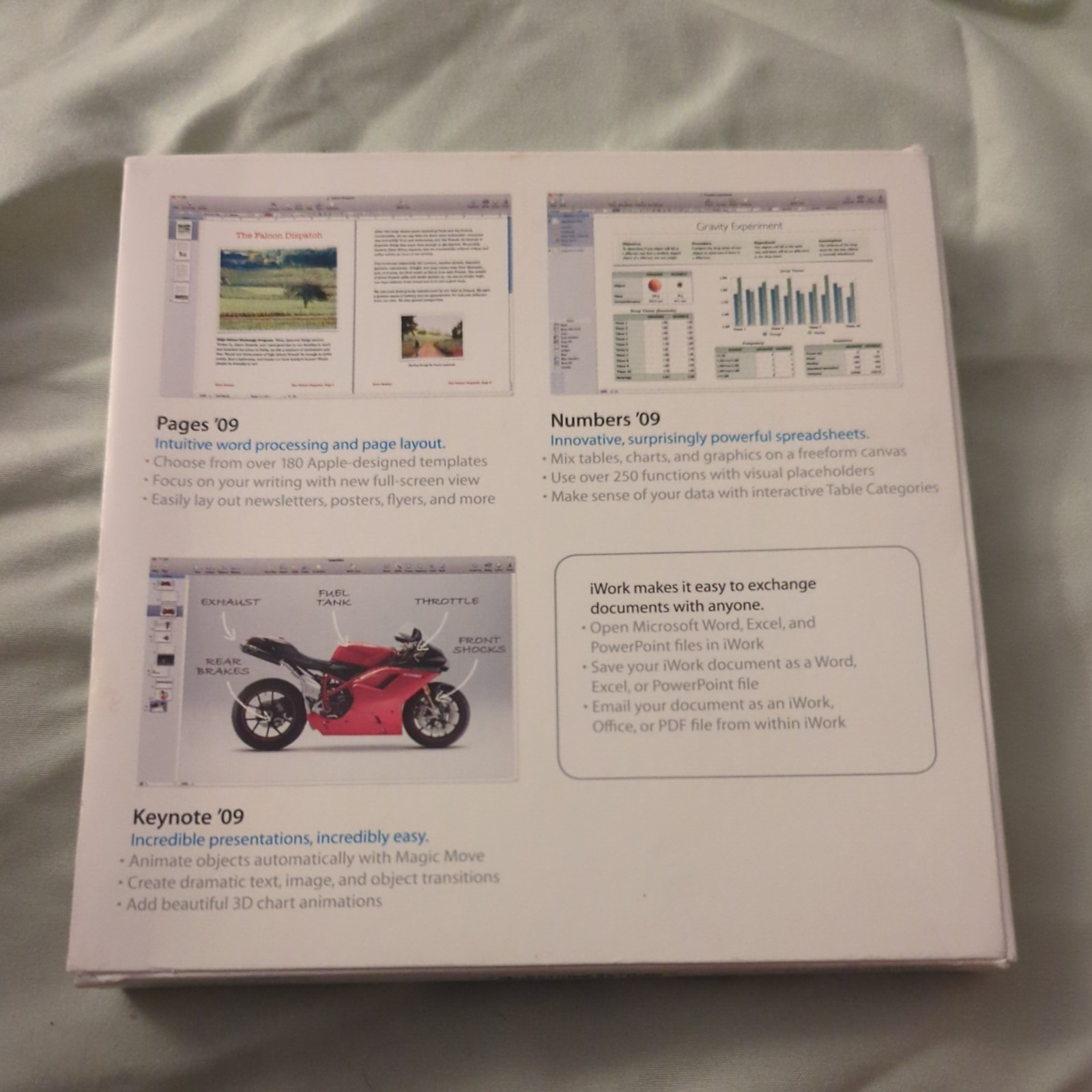 Apple iWork 09 Family Pack for Mac Pages Numbers Keynote Complete