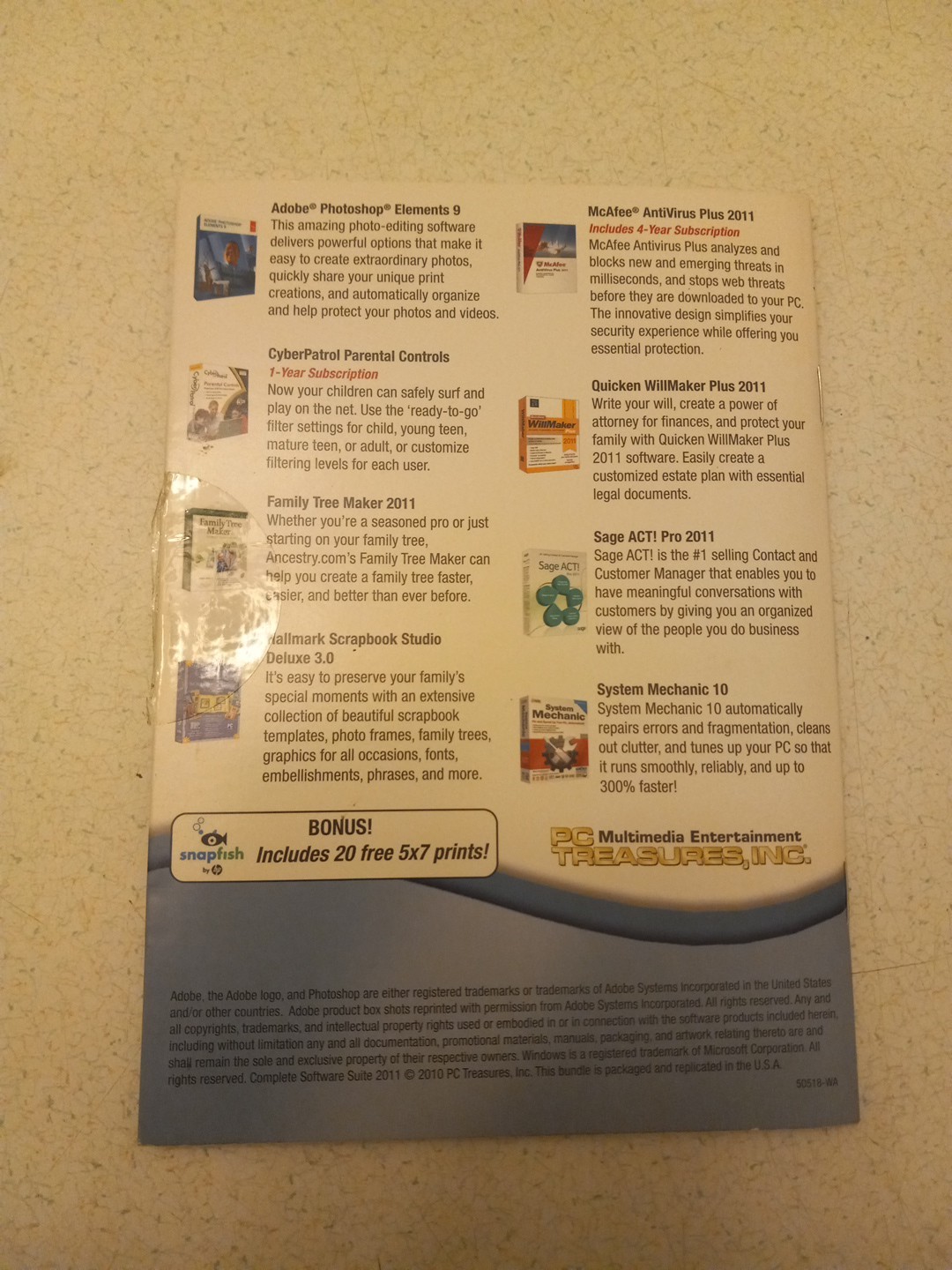 2011 Complete Software Suite For Microsoft Windows 7 PC