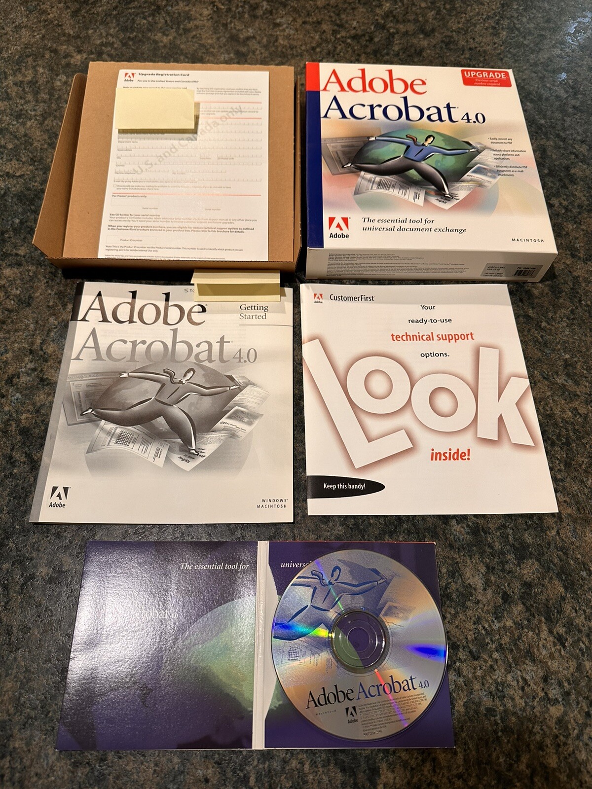 Adobe Acrobat 4.0 CD with Serial Number for PC. W/ Box And Manuals.