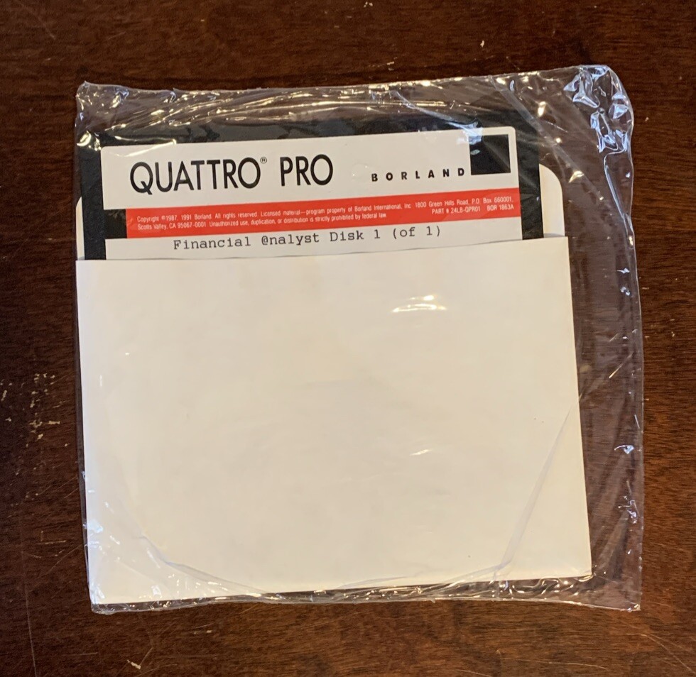 Borland Quattro Financial Analyst Valuepack For Quattro Pro 4.0 5.25” Disk