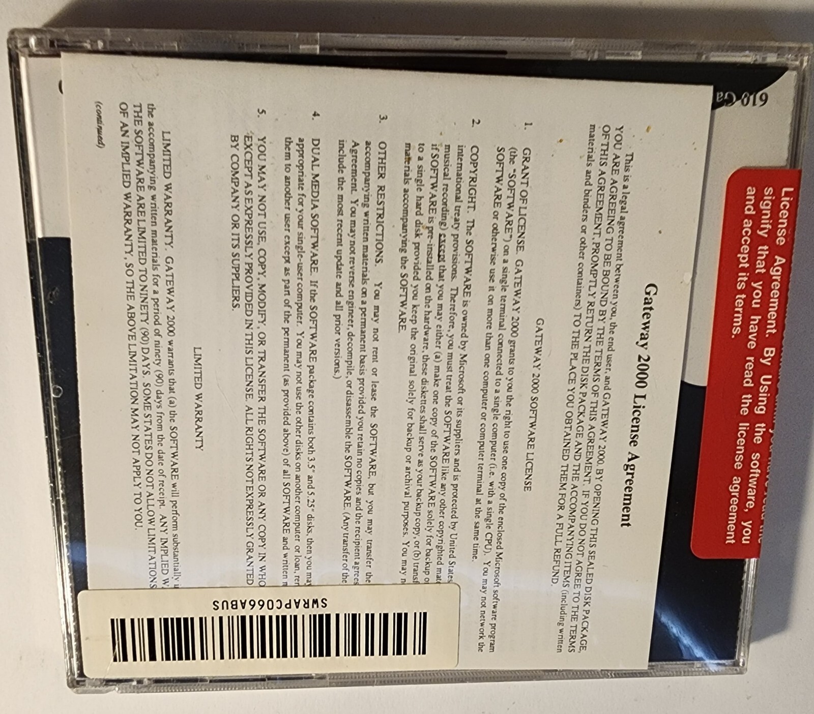 Vintage Gateway 2000 System CD Start Pack Version 1.1