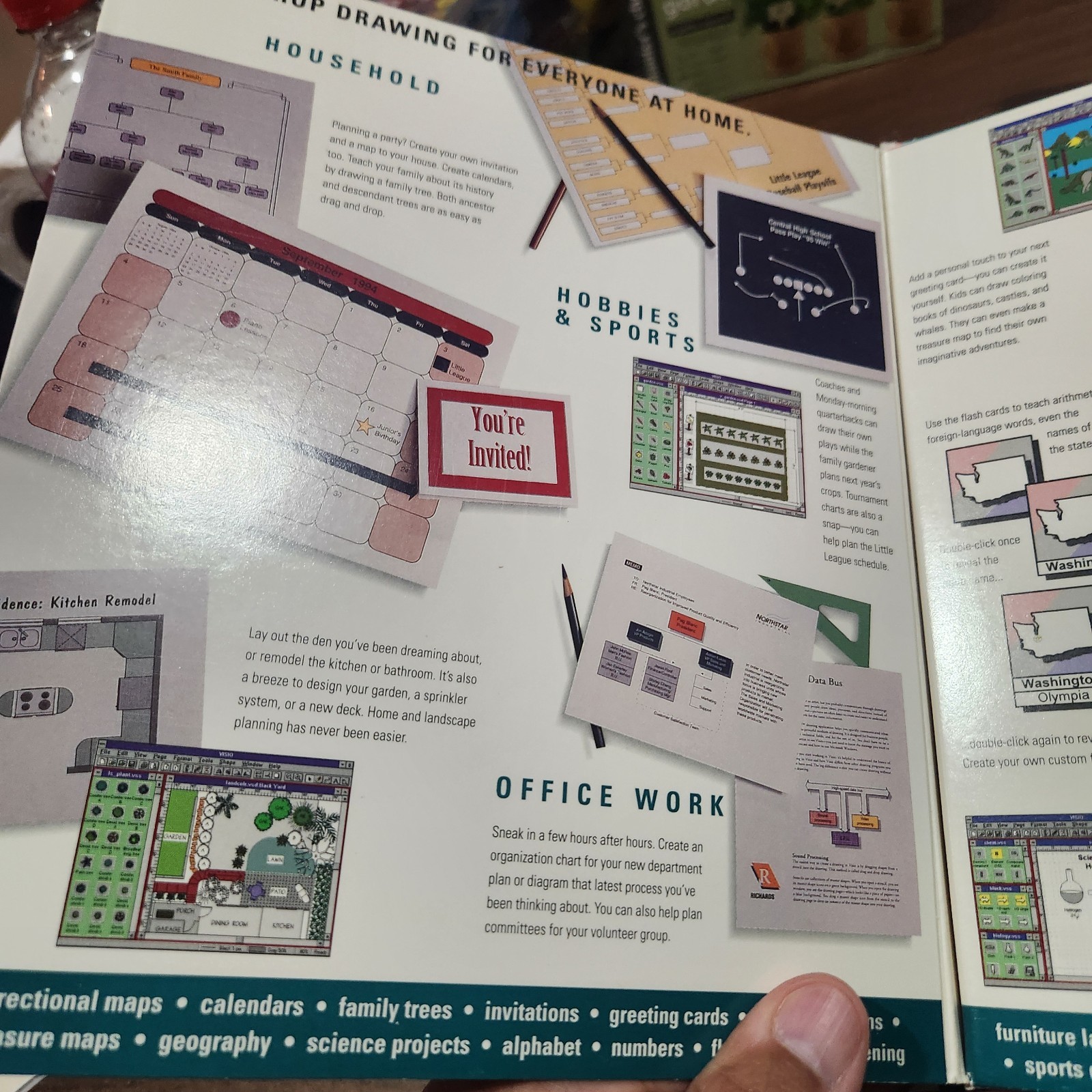 Vintage 1994 Visio Home 3.0 Windows Shape Ware Drag & Drop Drawing Software
