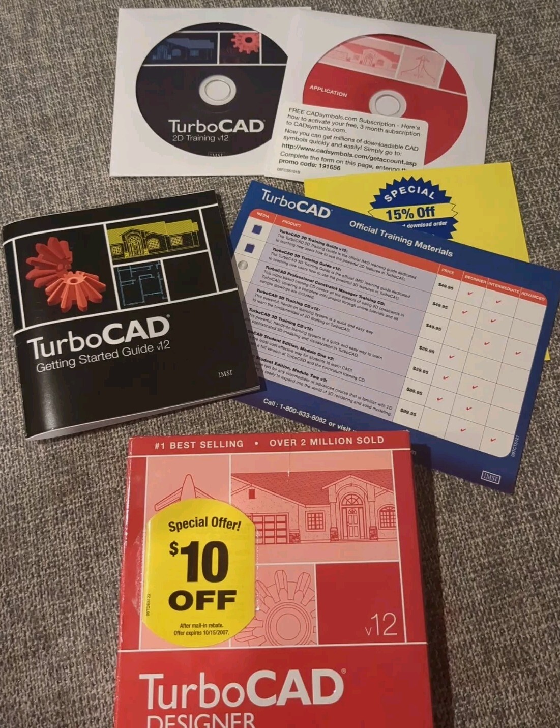 TurboCAD DESIGNER v12 Windows 2000/XP TurboCAD w/Guide And Original Packaging