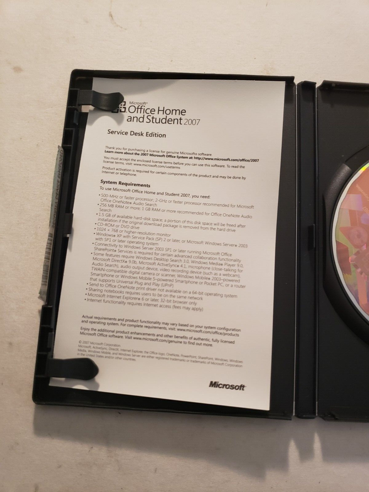 Microsoft Office Home and Student 2007 Service Desk Edition w/ Product Key