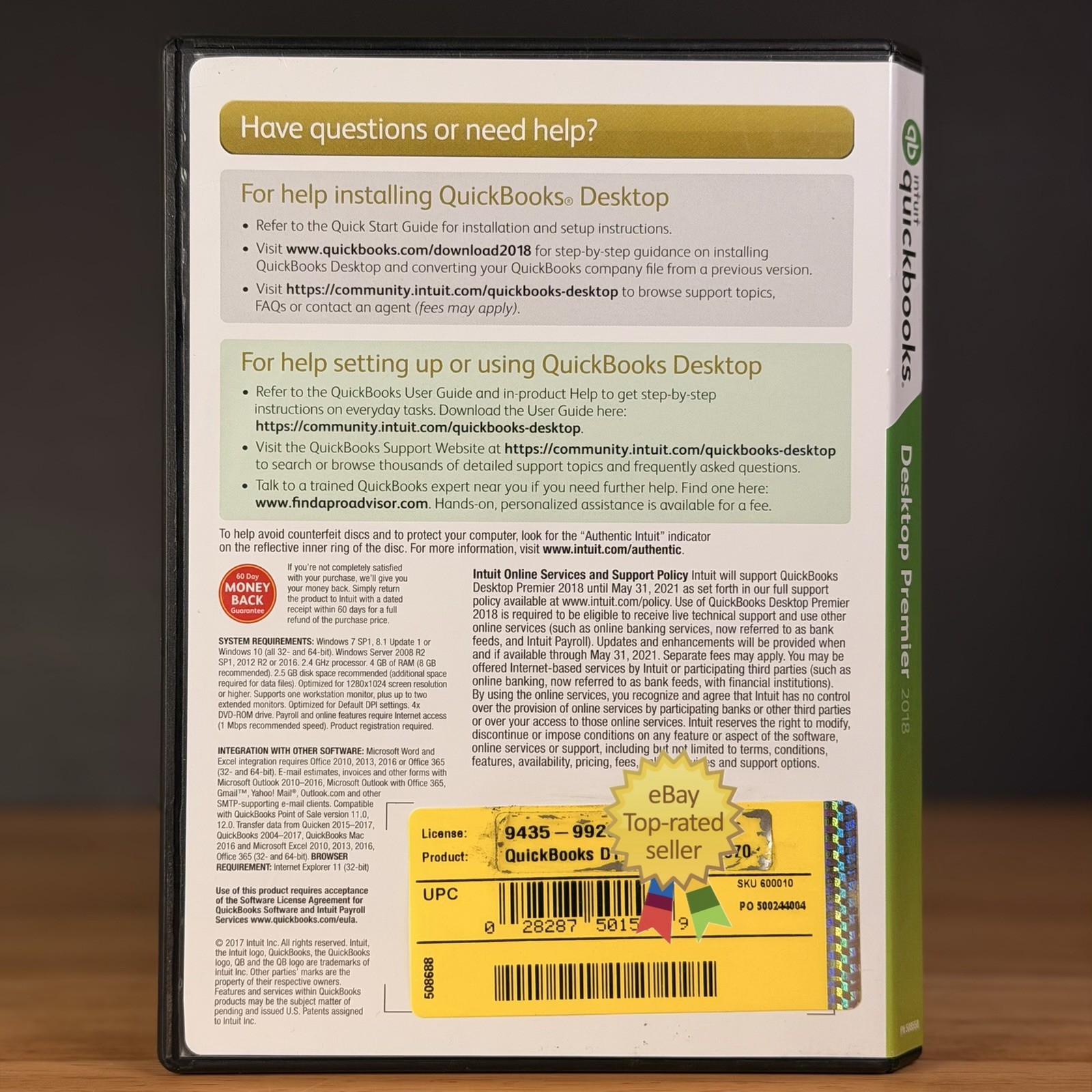 QuickBooks Desktop Premier 2018 Windows 10 & 11 Retail -NO SUBSCRIPTI0N- TESTED