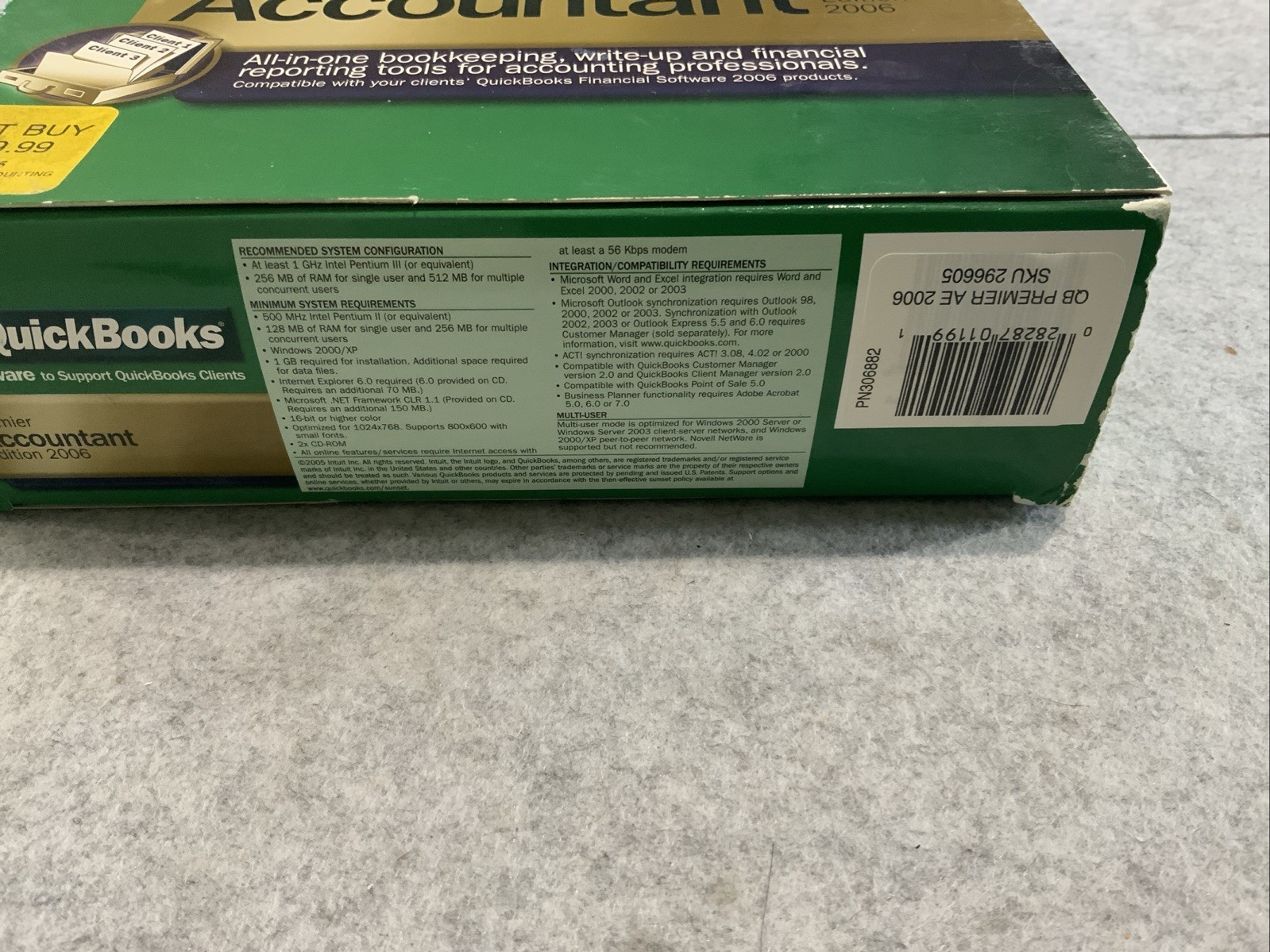 QuickBooks 2006 Accountant Premier Edition Big Box W/ Manuals & Key Code PC