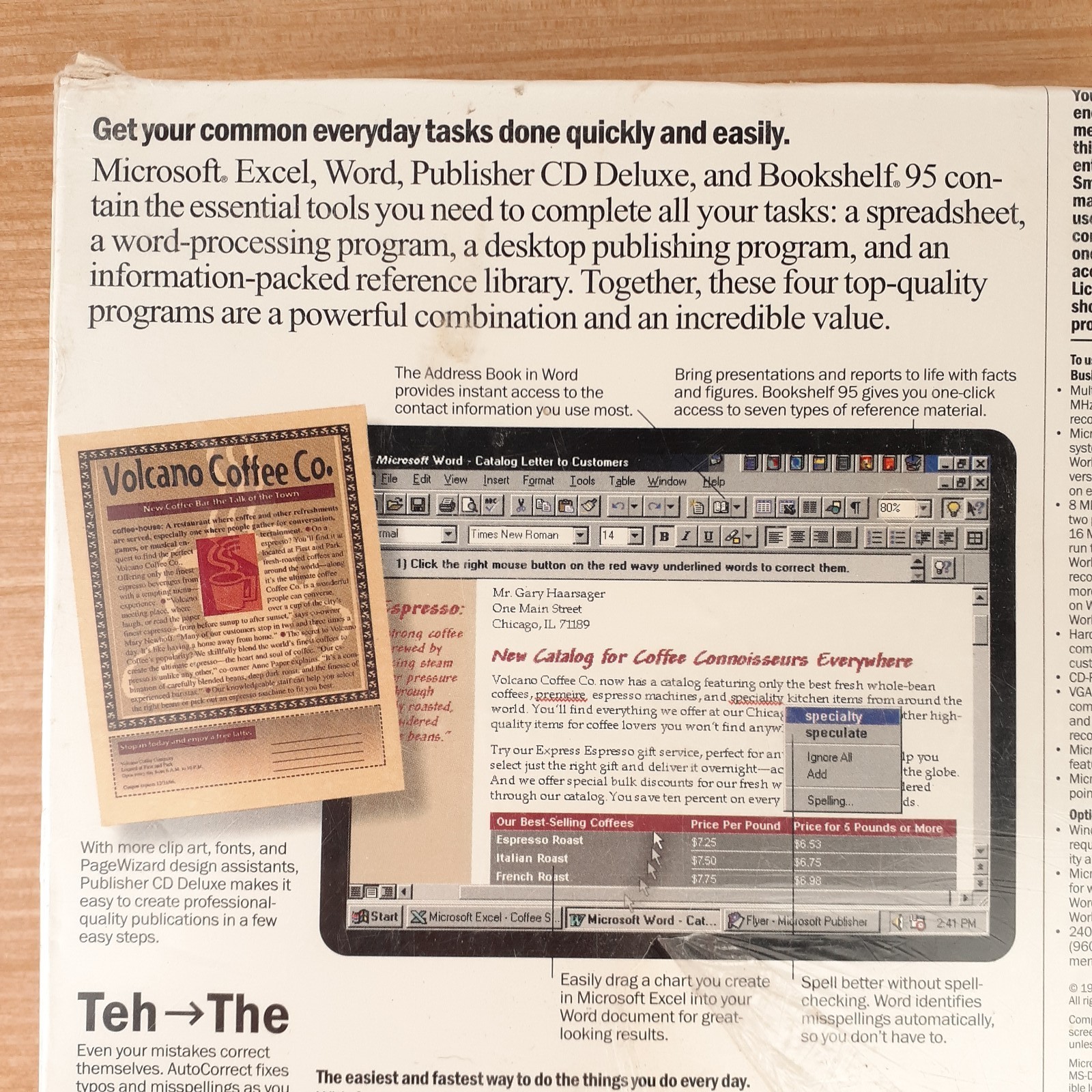 Vtg Microsoft Office Value Pack Word Excel Publisher Bookshelf 95 For Windows 95