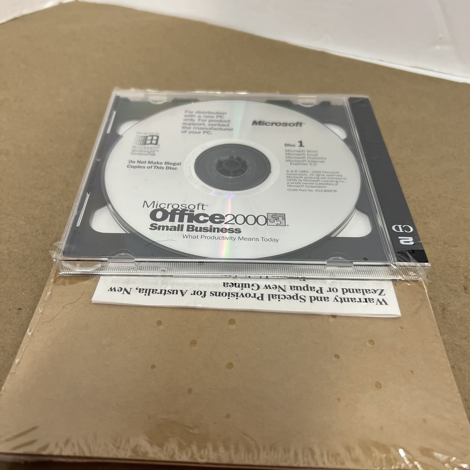 Genuine Microsoft Office 2000 Small Business Upgrade CD Product Key Sealed