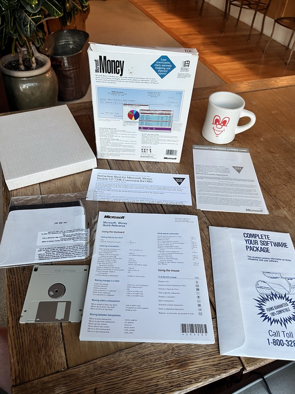Rare 1992 Complete Retail Box Microsoft Money Version 2.0 | Dual Disc Software