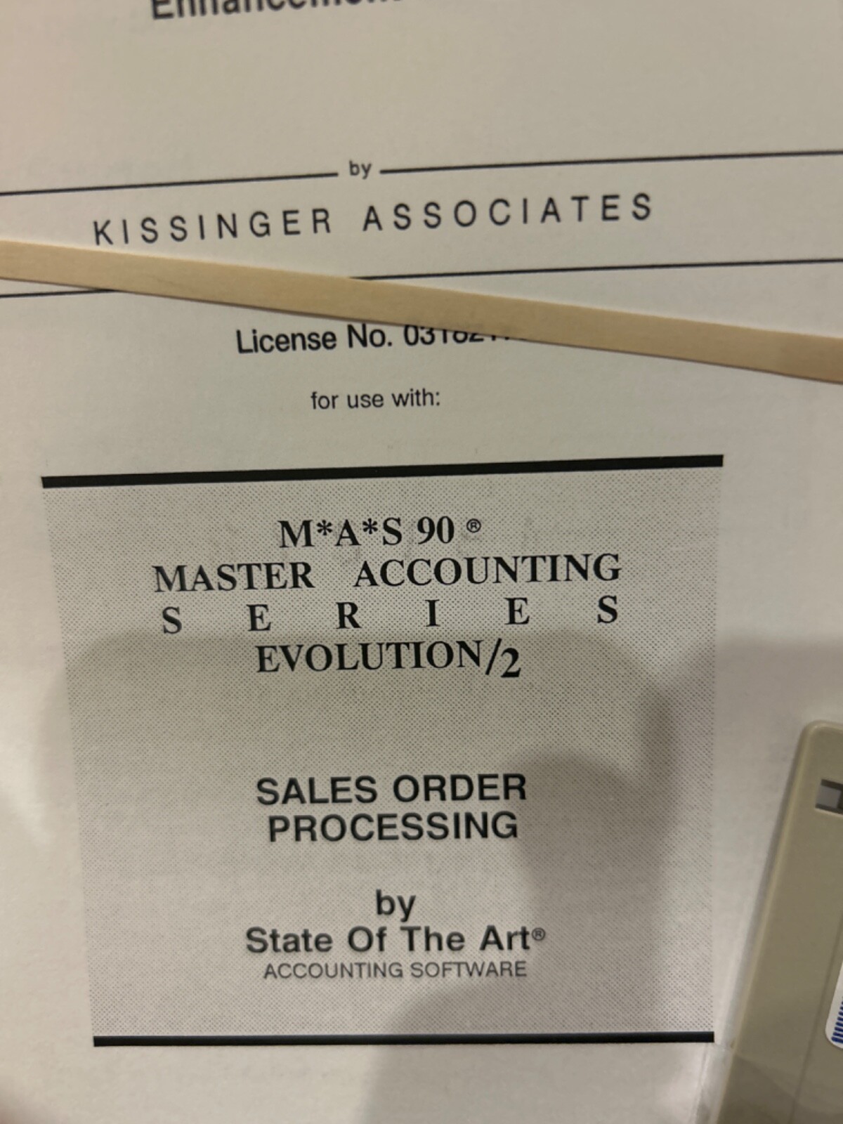 BRAND NEW UNUSED ENHANCEMENT For MAS 90 CARRIER MANIFEST WITH LICENSE.