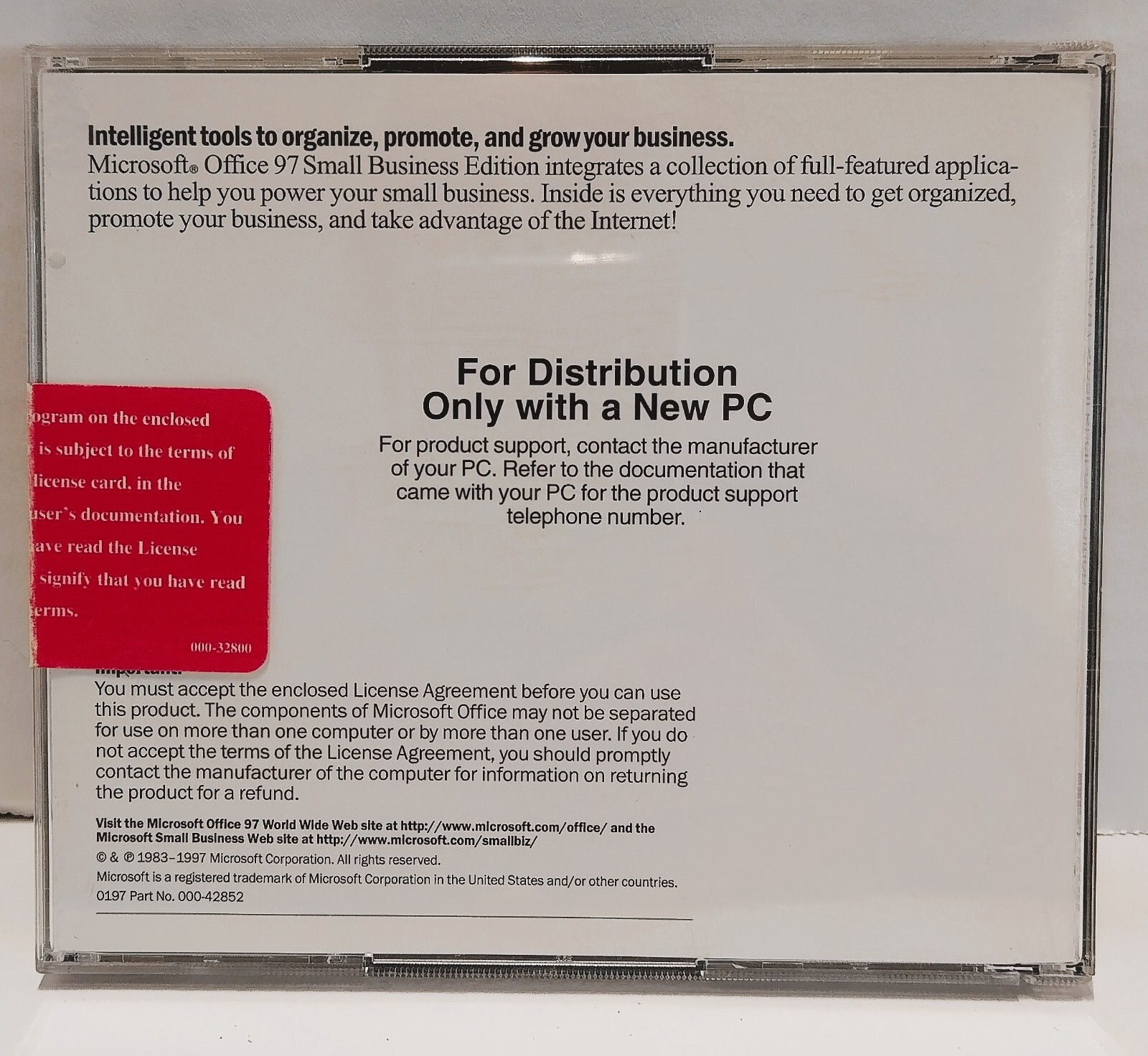 MICROSOFT OFFICE 97 SMALL BUSINESS EDITION WORD EXCEL OUTLOOK PUBLISHER SM BUS