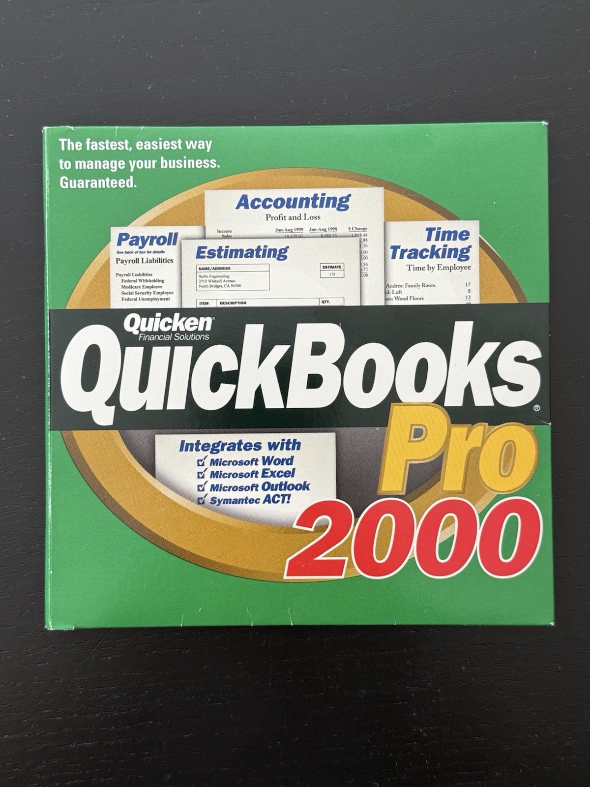 Quicken QuickBooks Pro 2000 for Windows Vintage Financial Services Software