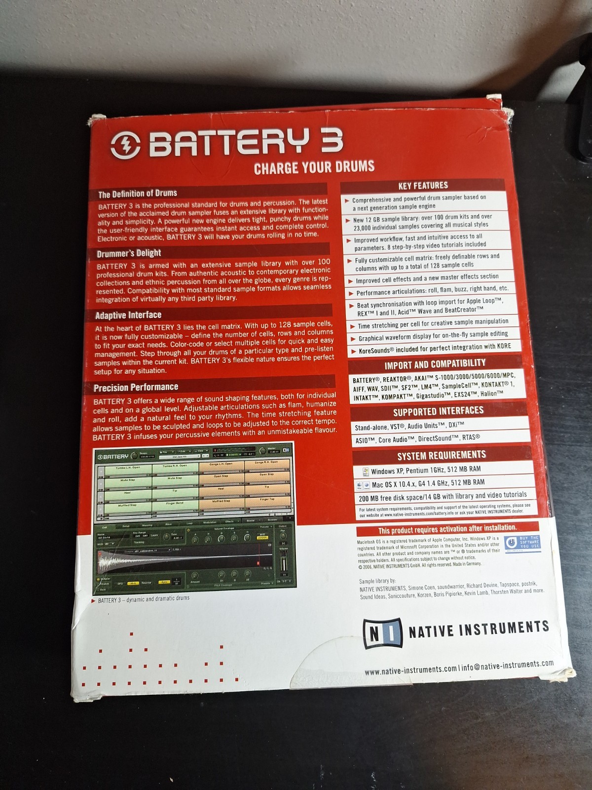 Native Instruments Battery 3 Windows XP Mac OS X – USED SERIAL