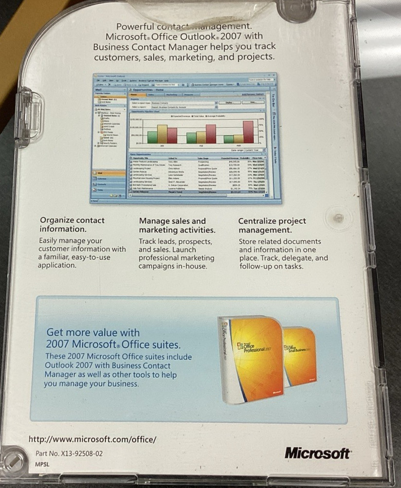 Microsoft Office Outlook 2007 Software with Product Key Genuine