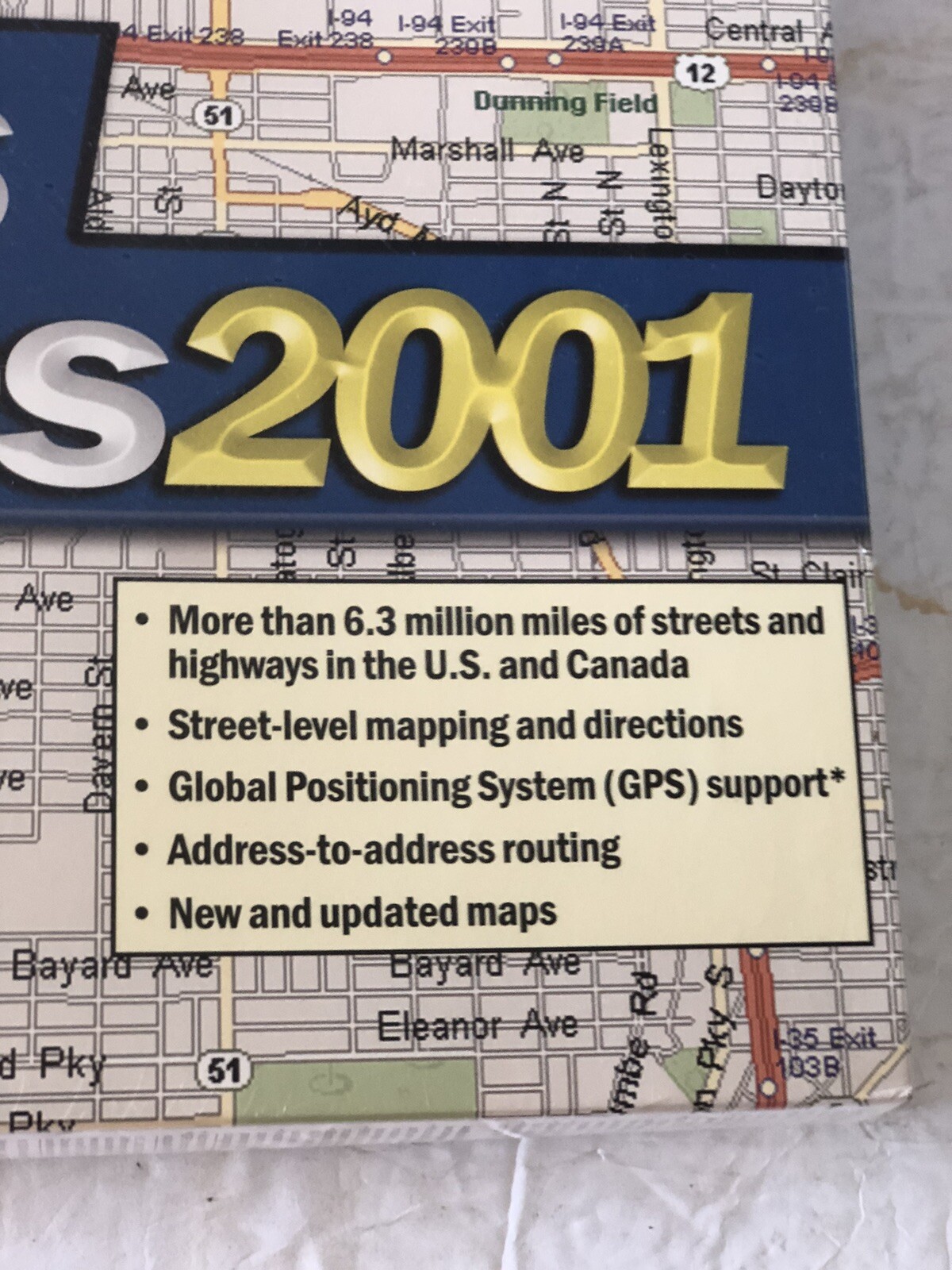 Microsoft Streets & Trips 2001 PC Software Program Bigbox Big Box