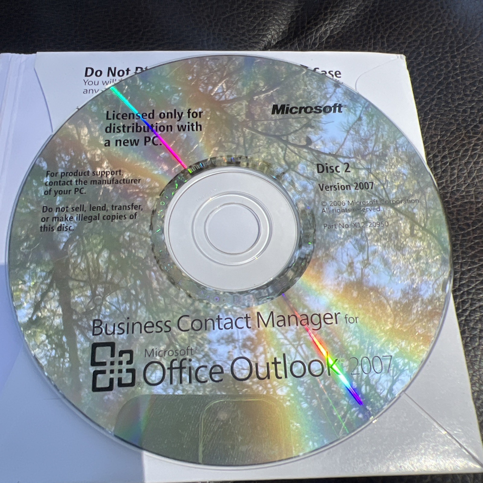 Microsoft Office 2007 Professional Full Version 2disc Set Outlook /w Buss Contac