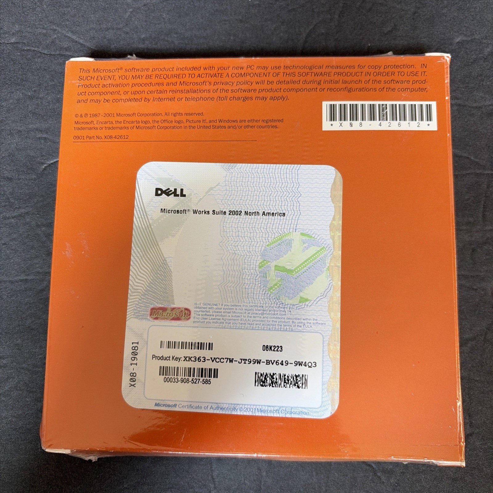 Microsoft Works Suite 2002 Software CD with Product Key ~ Brand New Sealed C