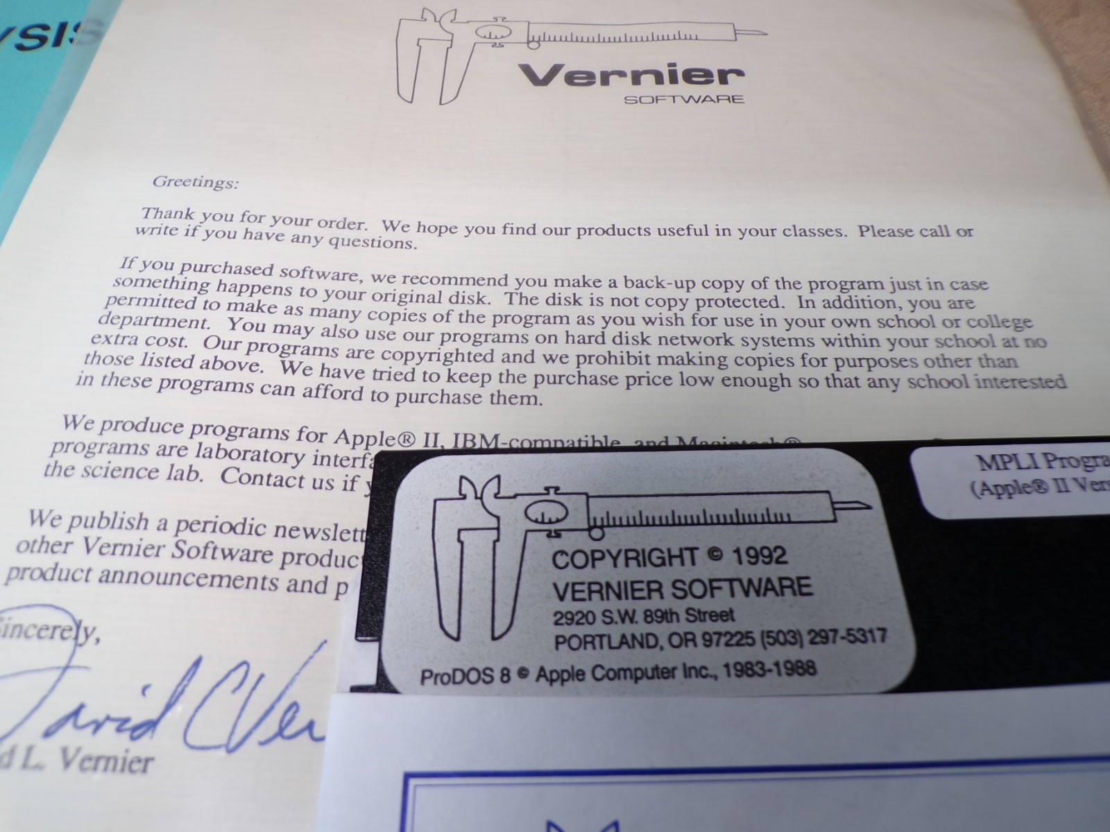 Software for Macintosh Vernier Lab-Pro Precision Timer III MPLI Apple 5-1/4 Disc