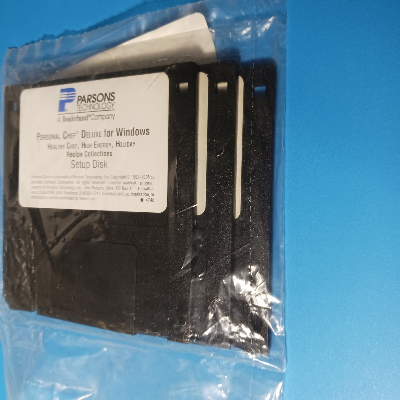 Parsons Technology 3.5″ Diskettes Personal Advocate Chef Deluxe NEW