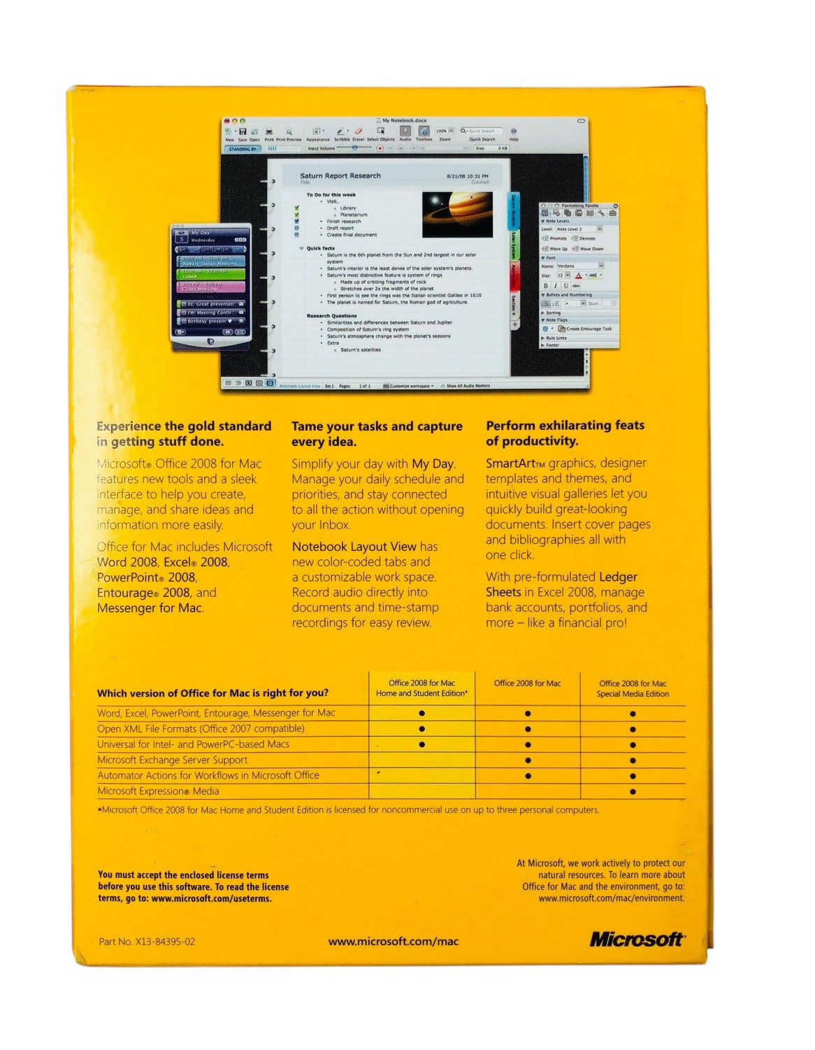 Microsoft Office 2008 Home and Student Edition for Mac