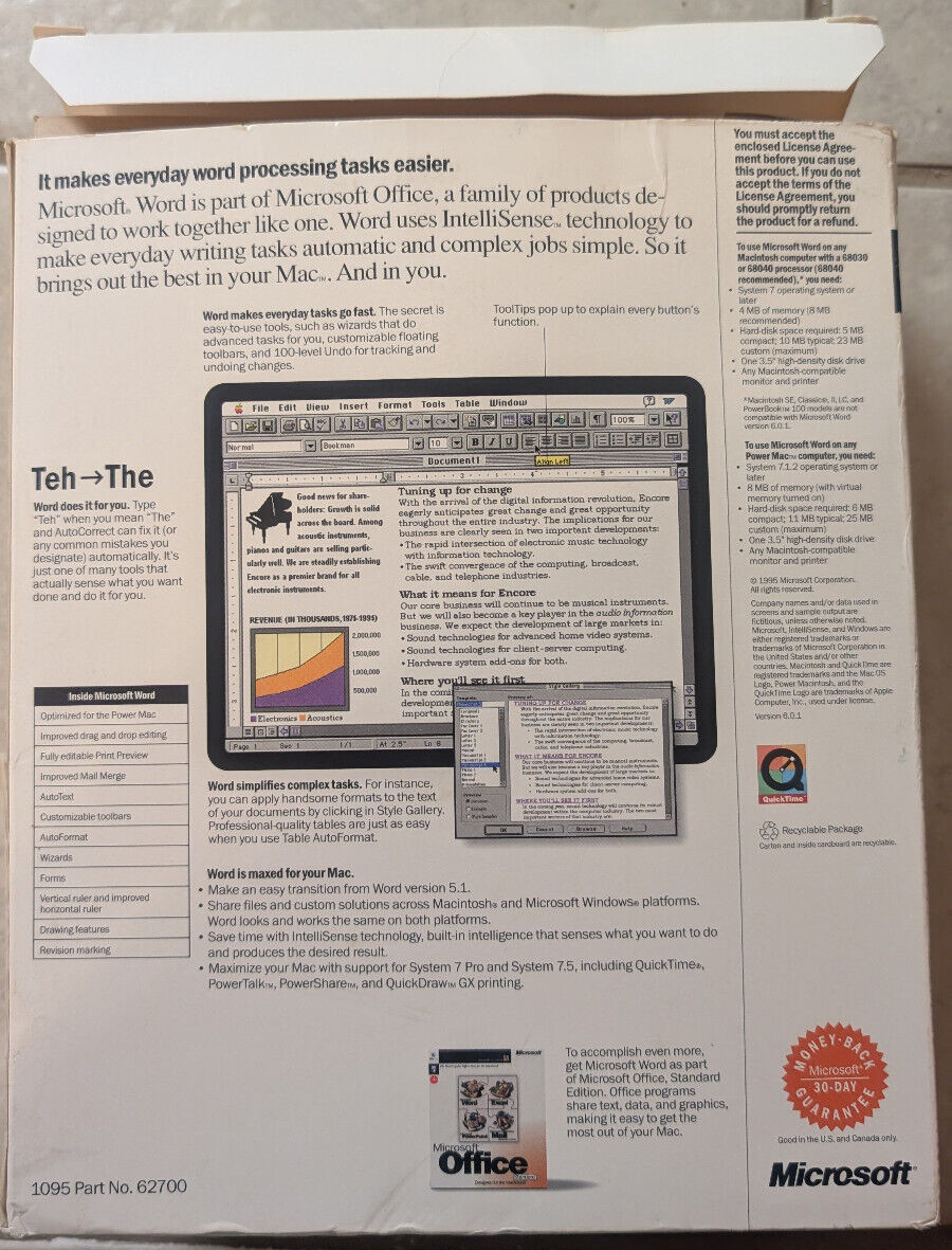 Microsoft Word 6.0.1 MAC Edition – CIB (all discs+docs+manuals) COMPLETE