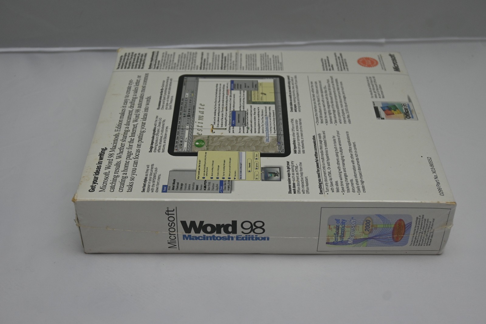 Vintage Microsoft Word 98 Macintosh Edition PC NEW SEALED Big Box Rare Mac